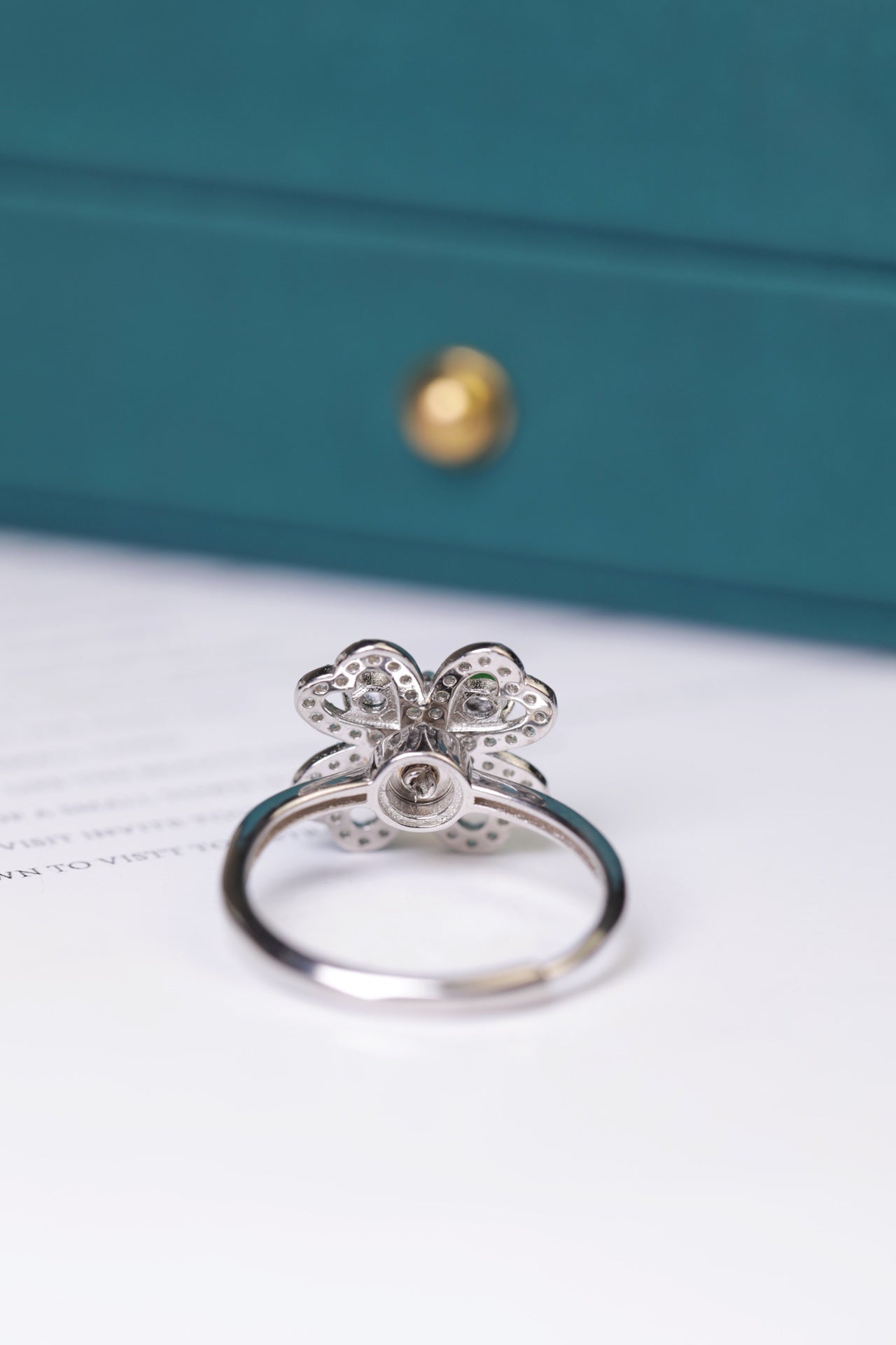 Silver Rotatable Flower Ring