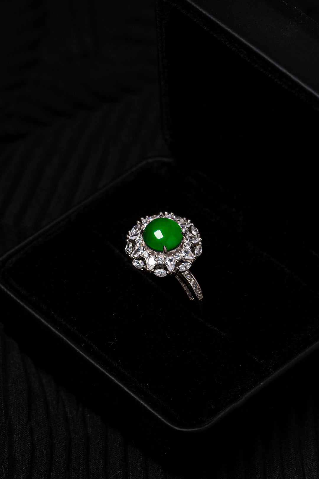 Diamond-Set Halo Ring