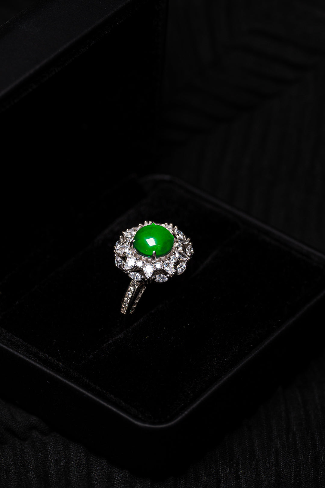 Diamond-Set Halo Ring