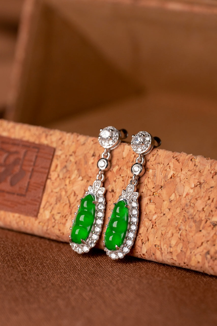 Diamond-Set Bean Earrings