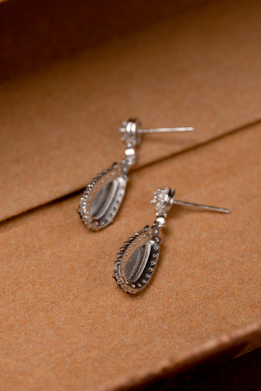 Diamond-Set Bean Earrings