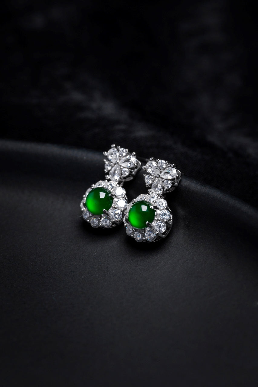 Diamond-Set Halo Stud Earrings