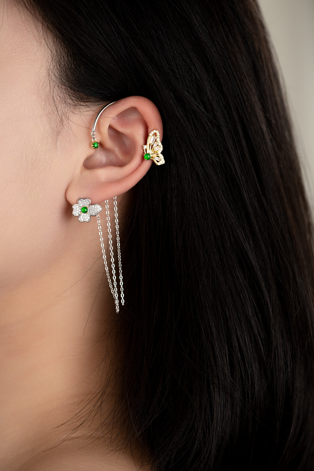 Floral Chinese Style Ear Cuffs