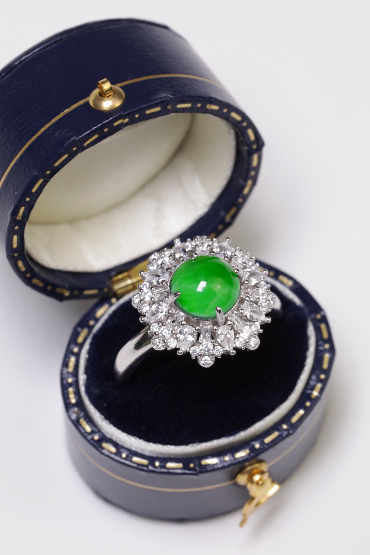 Diamond-Set Halo Ring