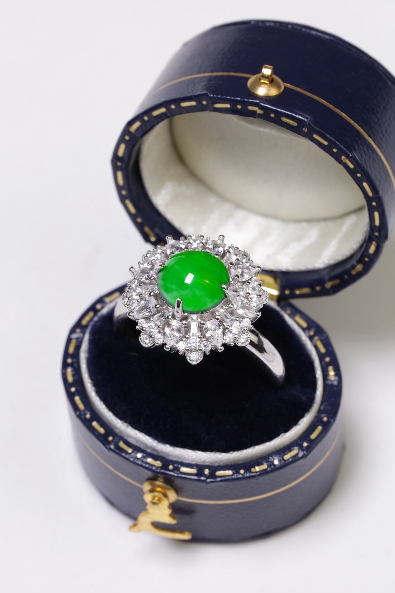 Diamond-Set Halo Ring