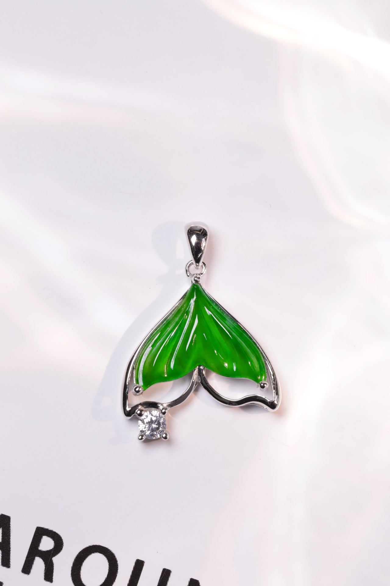 Fish Tail Silver Hoop Pendant Necklace