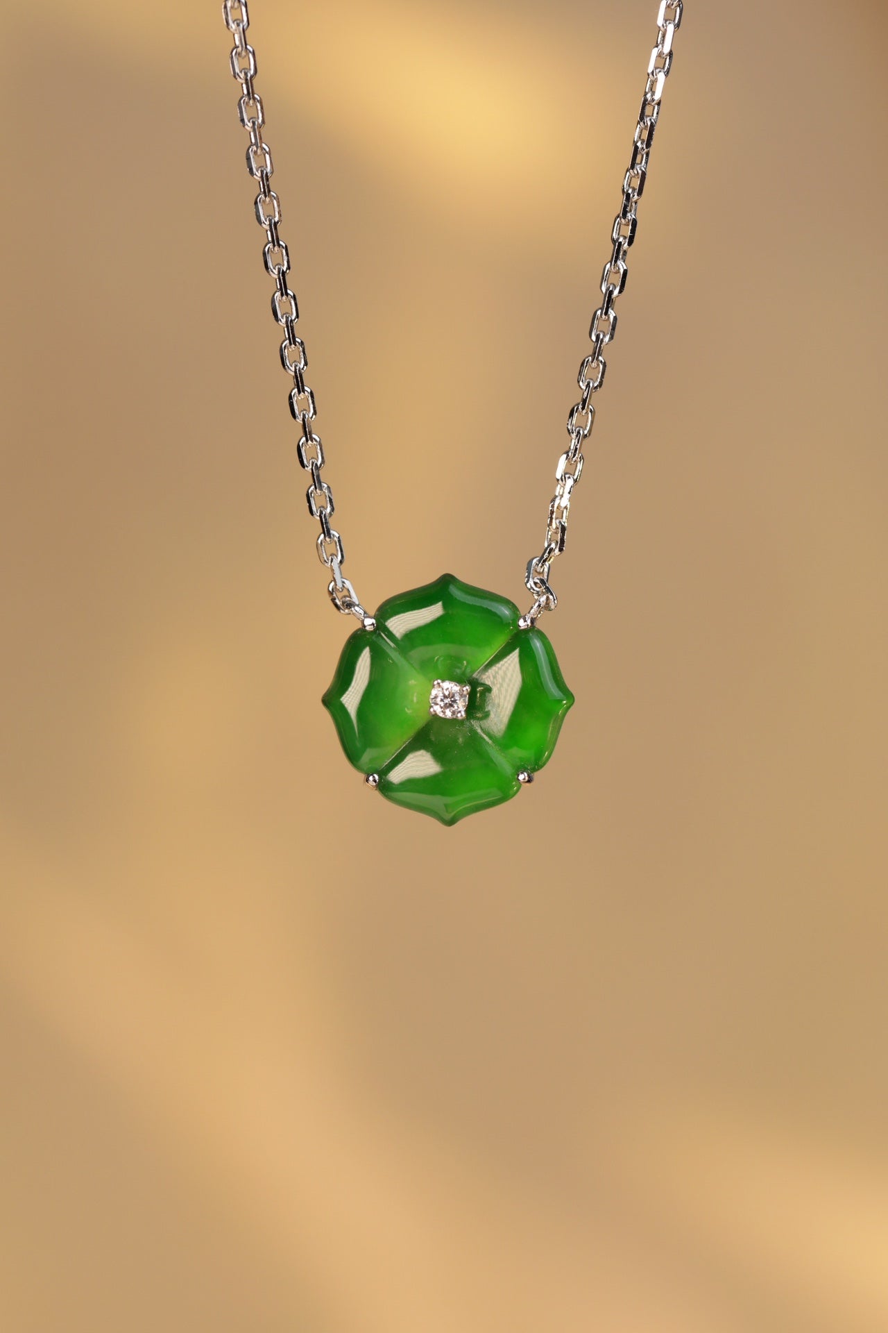 Green Jade Four-Leaf Necklace | Jekira