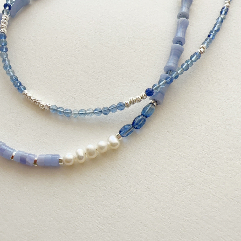 JEKIRA Chinese Ink-Wash Style Blue Gemstone Necklace