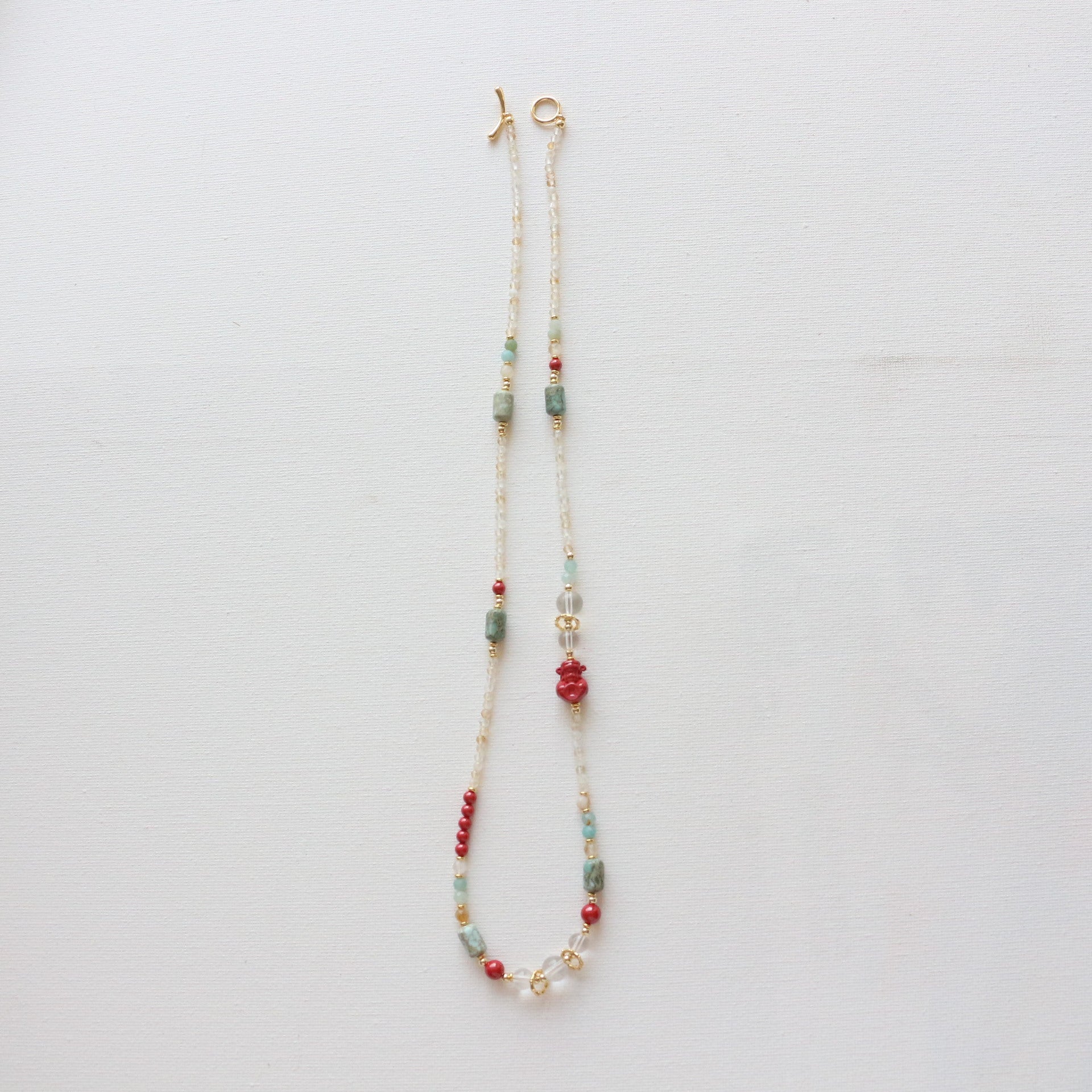 Jekira God of Wealth Red Gemstone Jewelry Set
