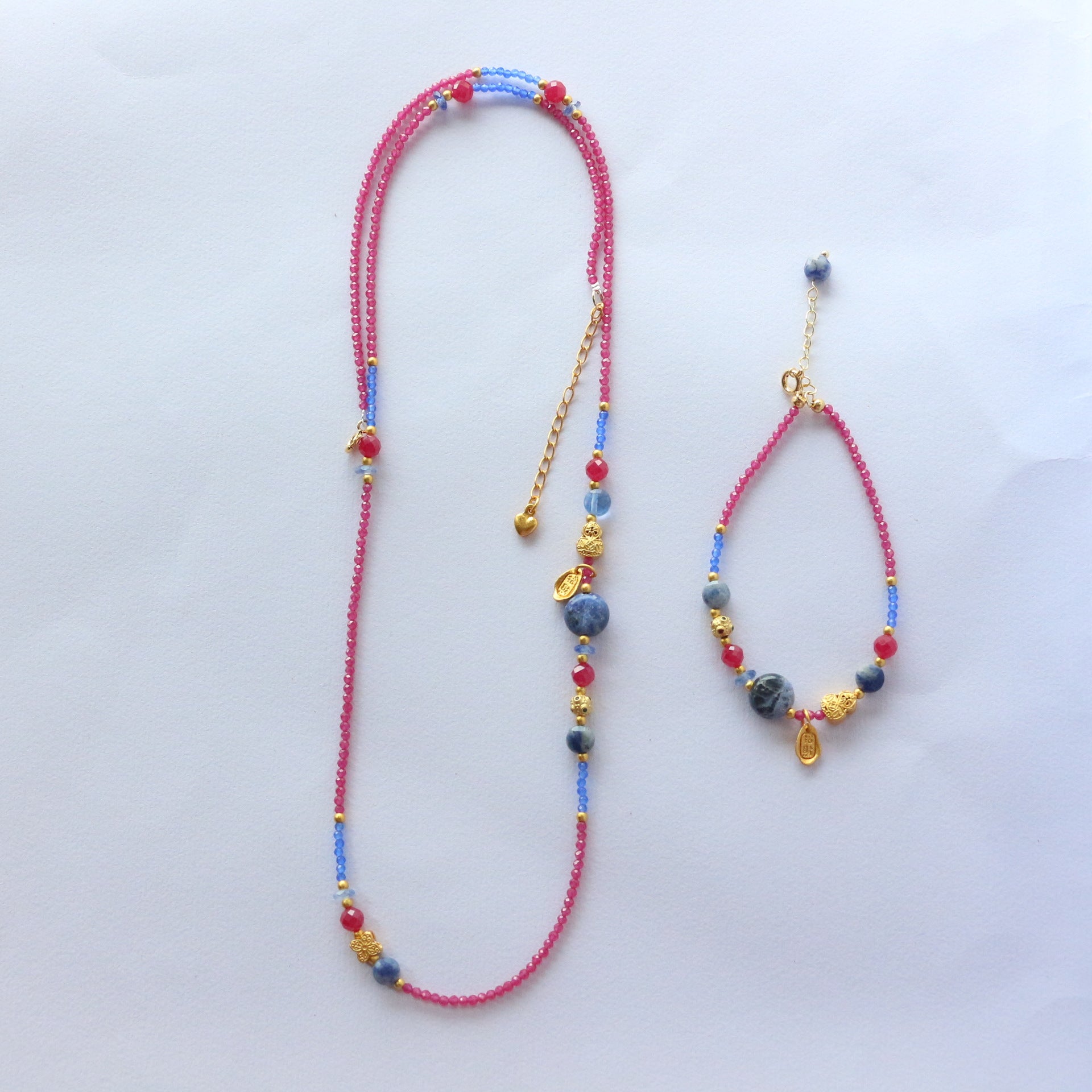 Jekira Ruby Necklace & Bracelet Set