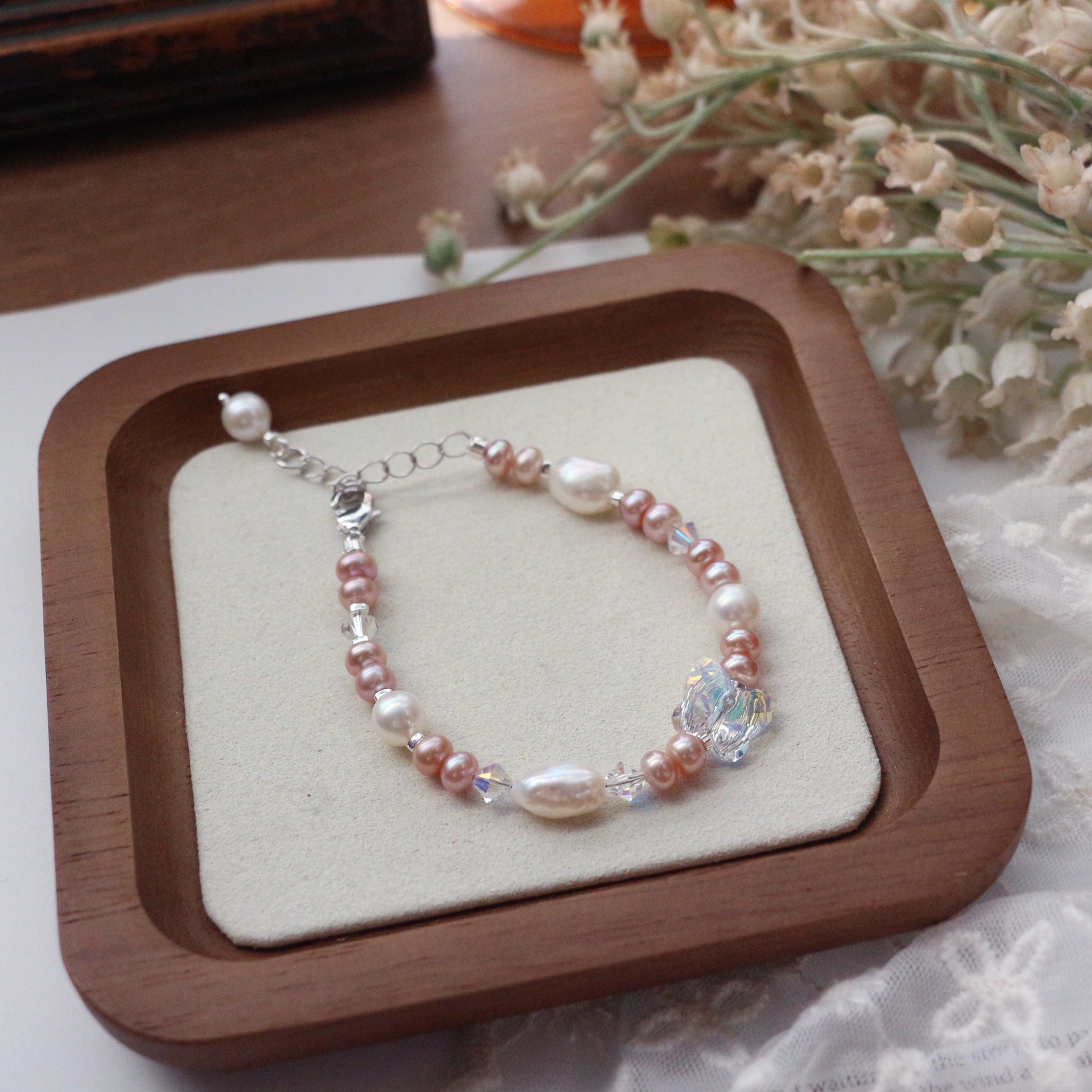 JEKIRA Baroque Pearl & Crystal Butterfly Bracelet