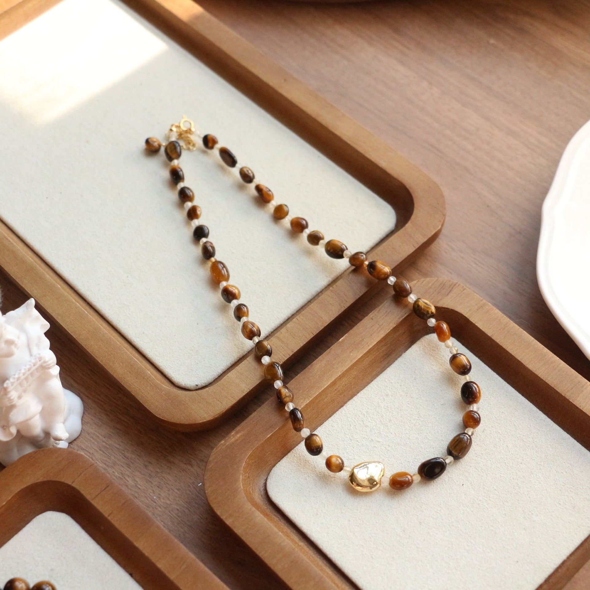 Jekira Tiger’s Eye & Citrine Couple’s Necklace Set