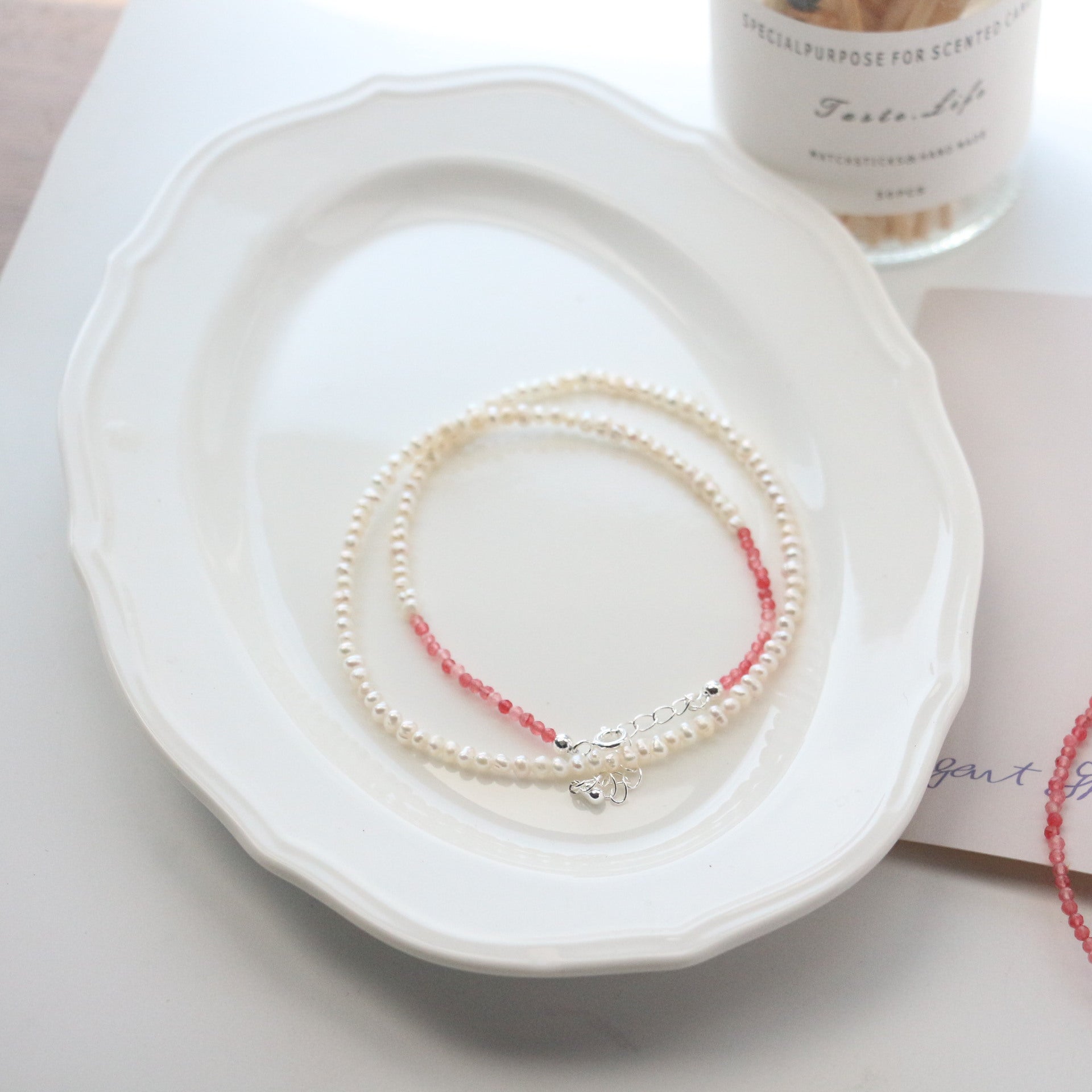 Jekira Baroque Pearl & Pink Gemstone Necklace Duo