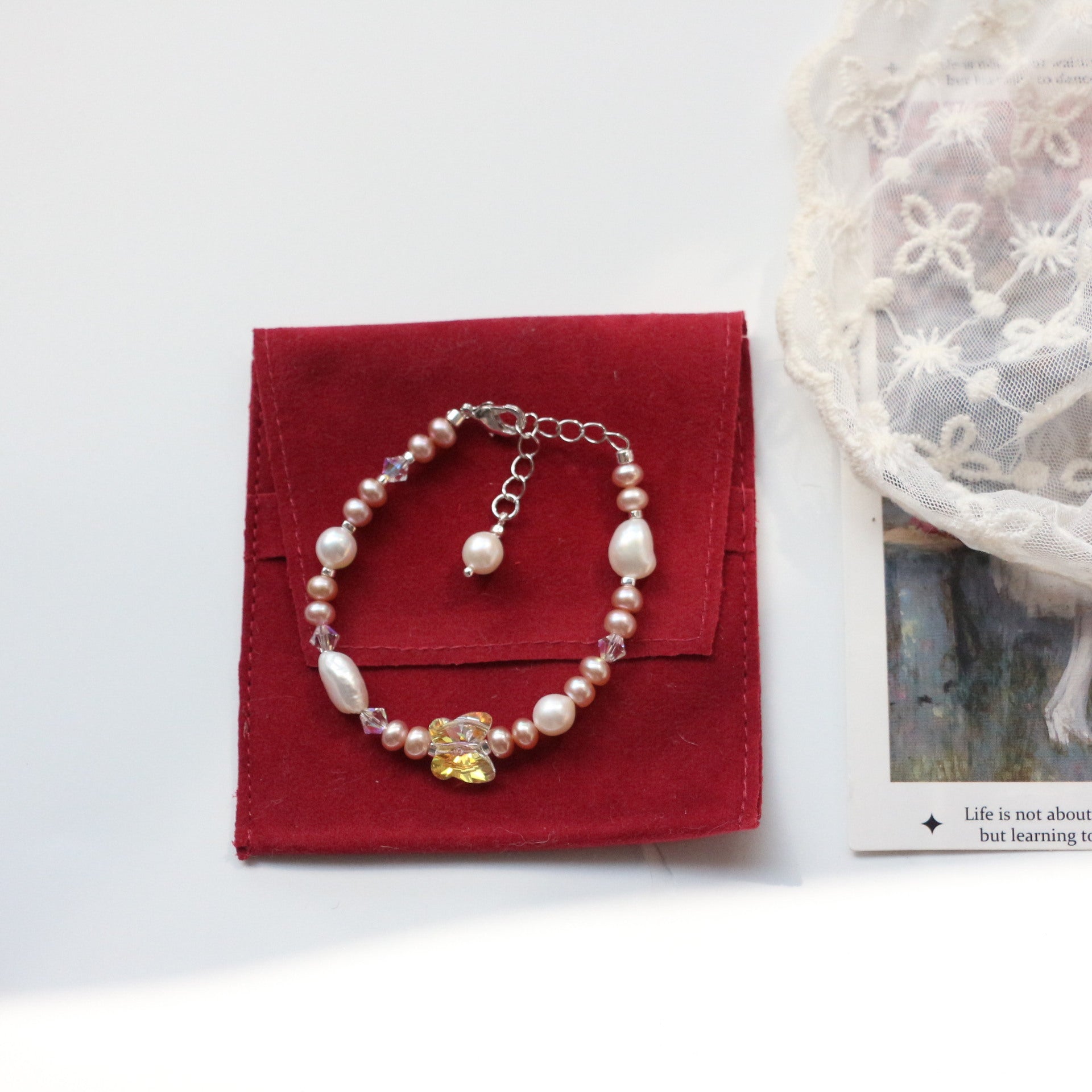 JEKIRA Baroque Pearl & Crystal Butterfly Bracelet