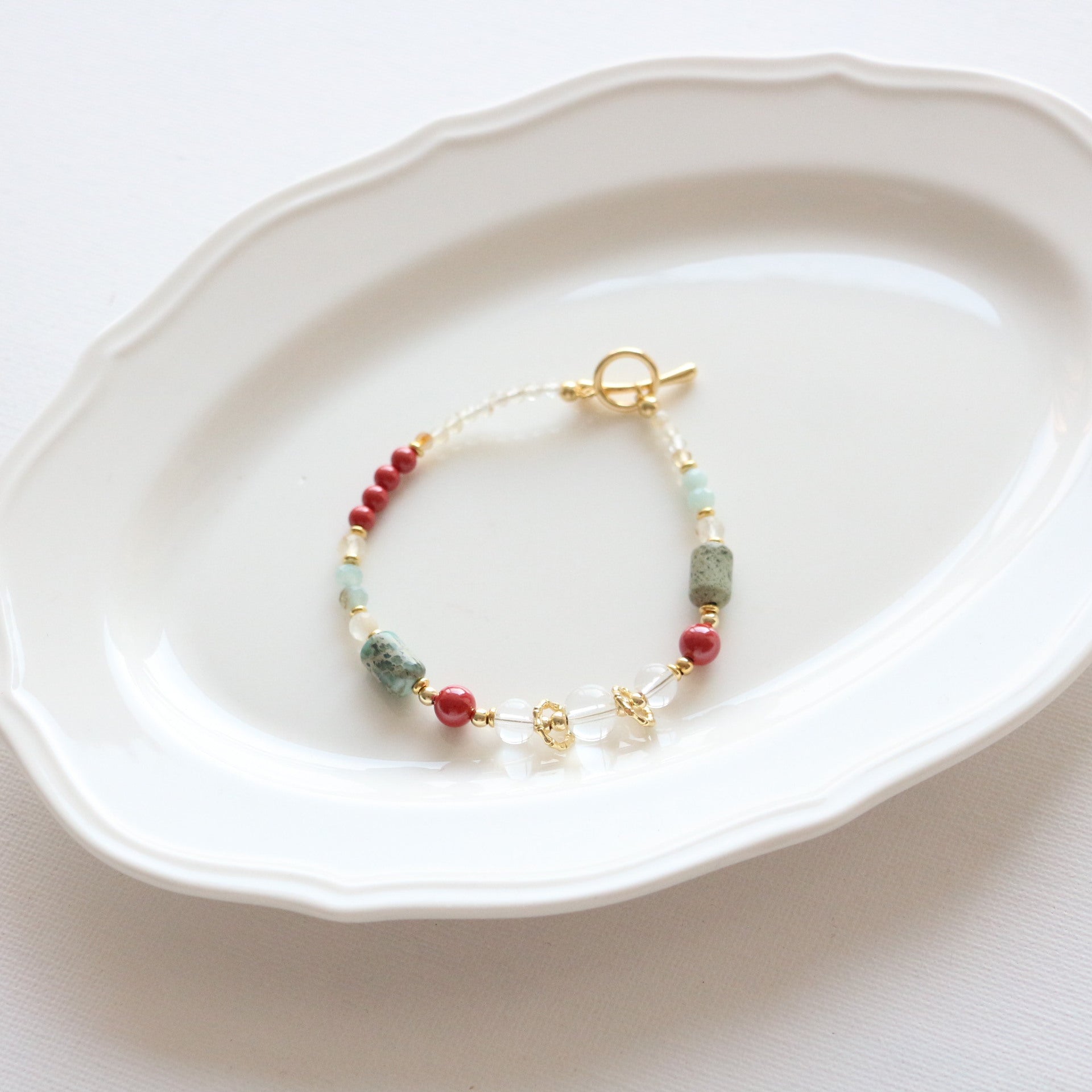 Jekira God of Wealth Red Gemstone Jewelry Set