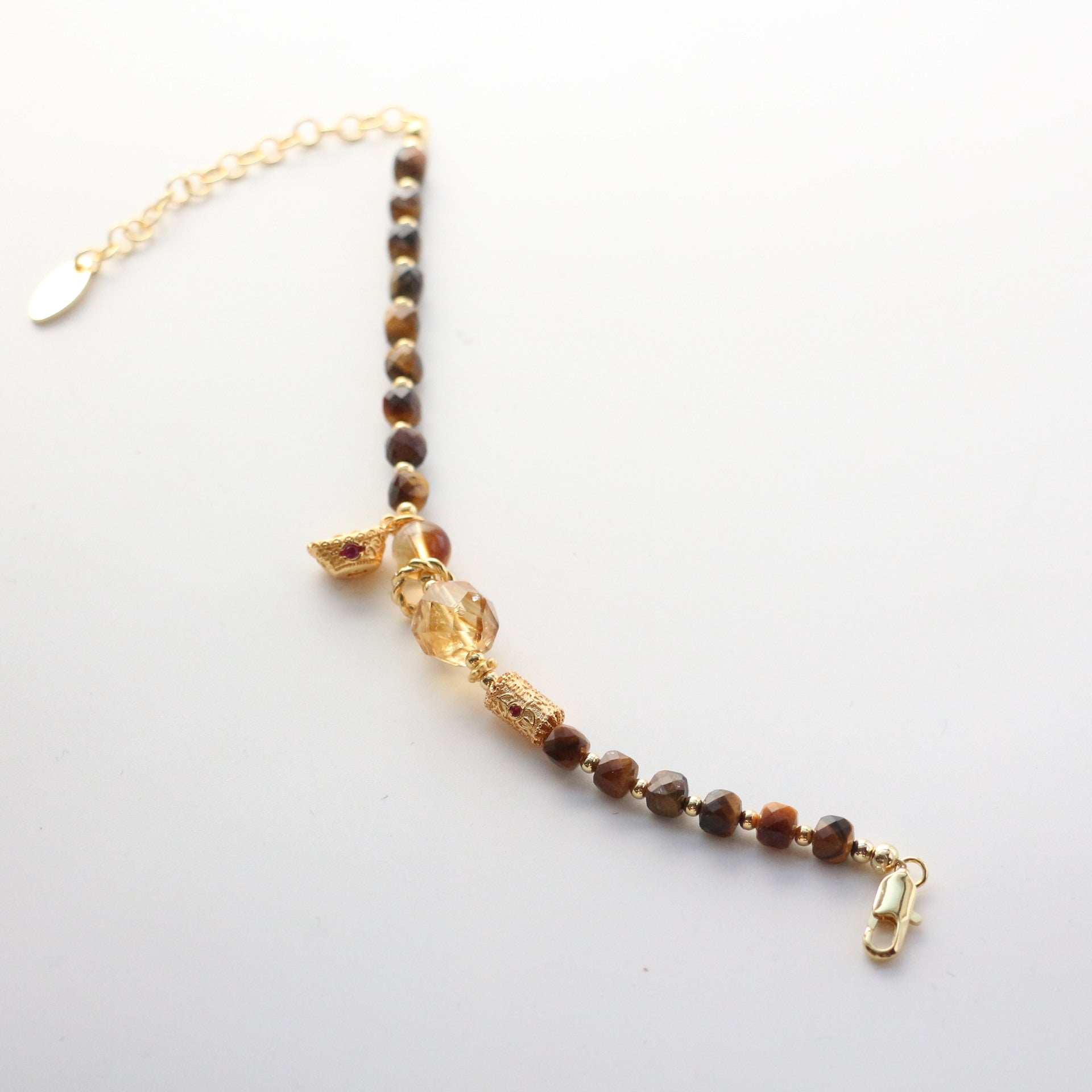 JEKIRA Tiger Eye & Citrine Fortune Ingot Bracelet