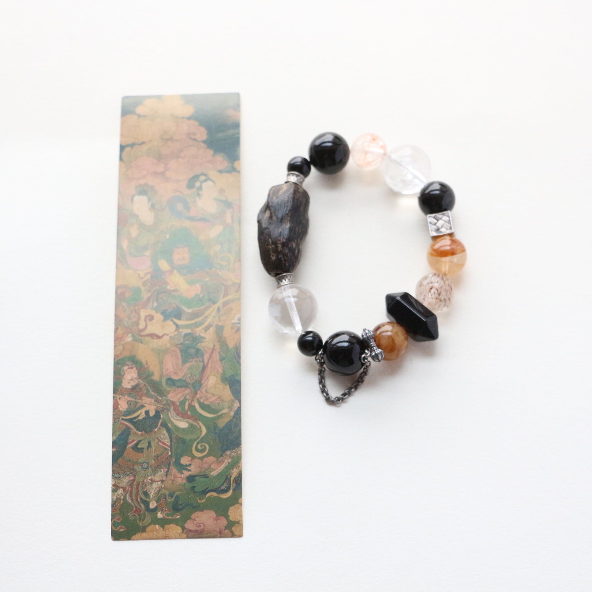 Jekira Obsidian & Onyx Couple Bracelets with White Crystal