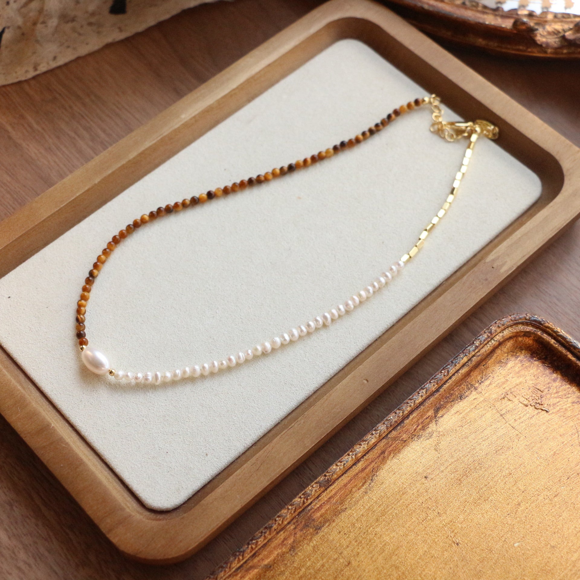 Jekira Natural Gemstone & Baroque Pearl Necklace