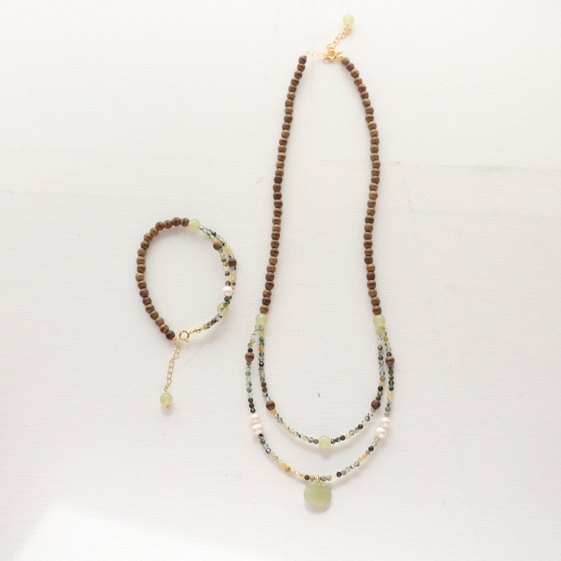 JEKIRA Sandalwood & Hetian Jade Jewelry Set