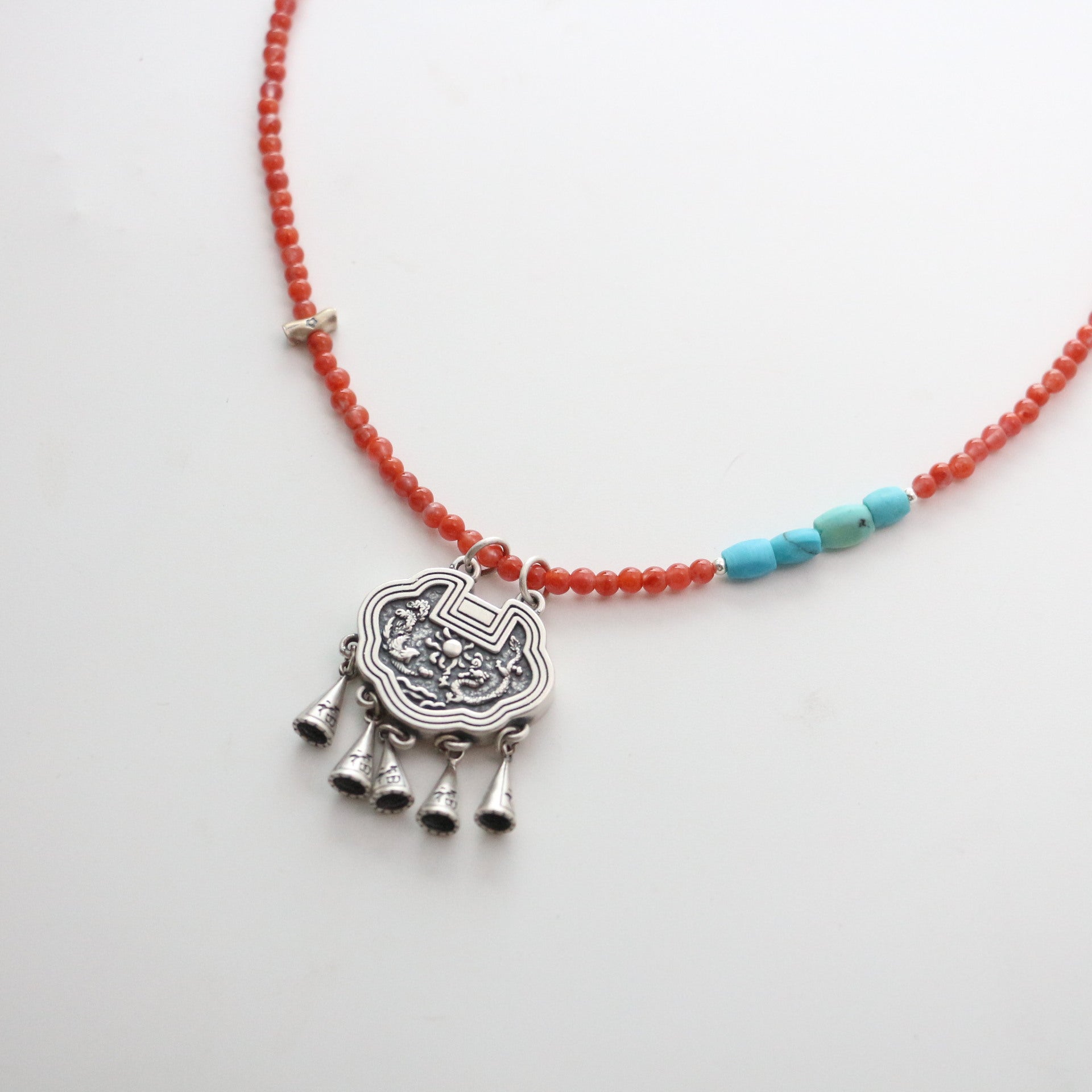 Jekira Nanhong Bead & 999 Pure Silver Necklace Set