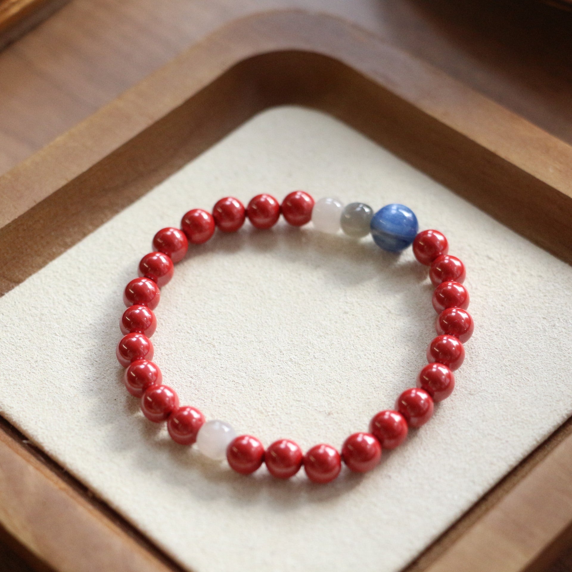 JEKIRA Imperial Cinnabar & Kyanite Bracelet