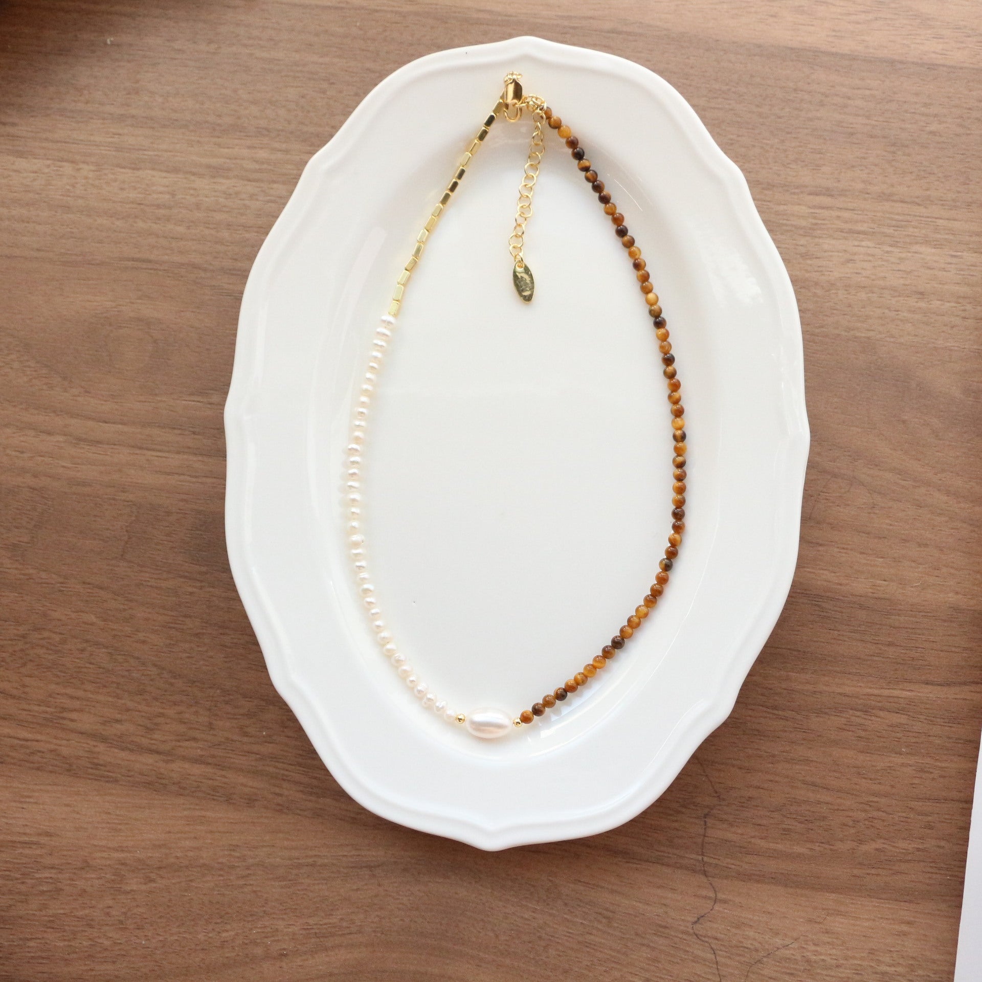 Jekira Natural Gemstone & Baroque Pearl Necklace
