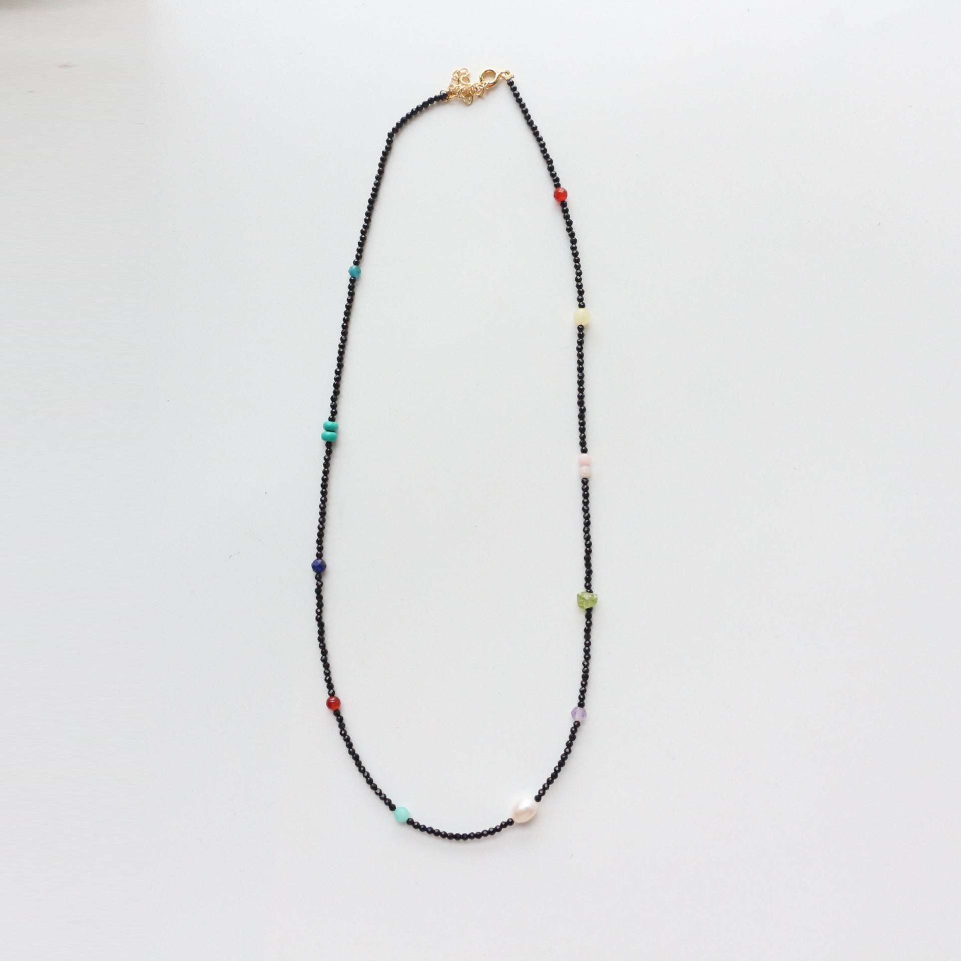 Jekira Black Crystal & Multigem Necklace