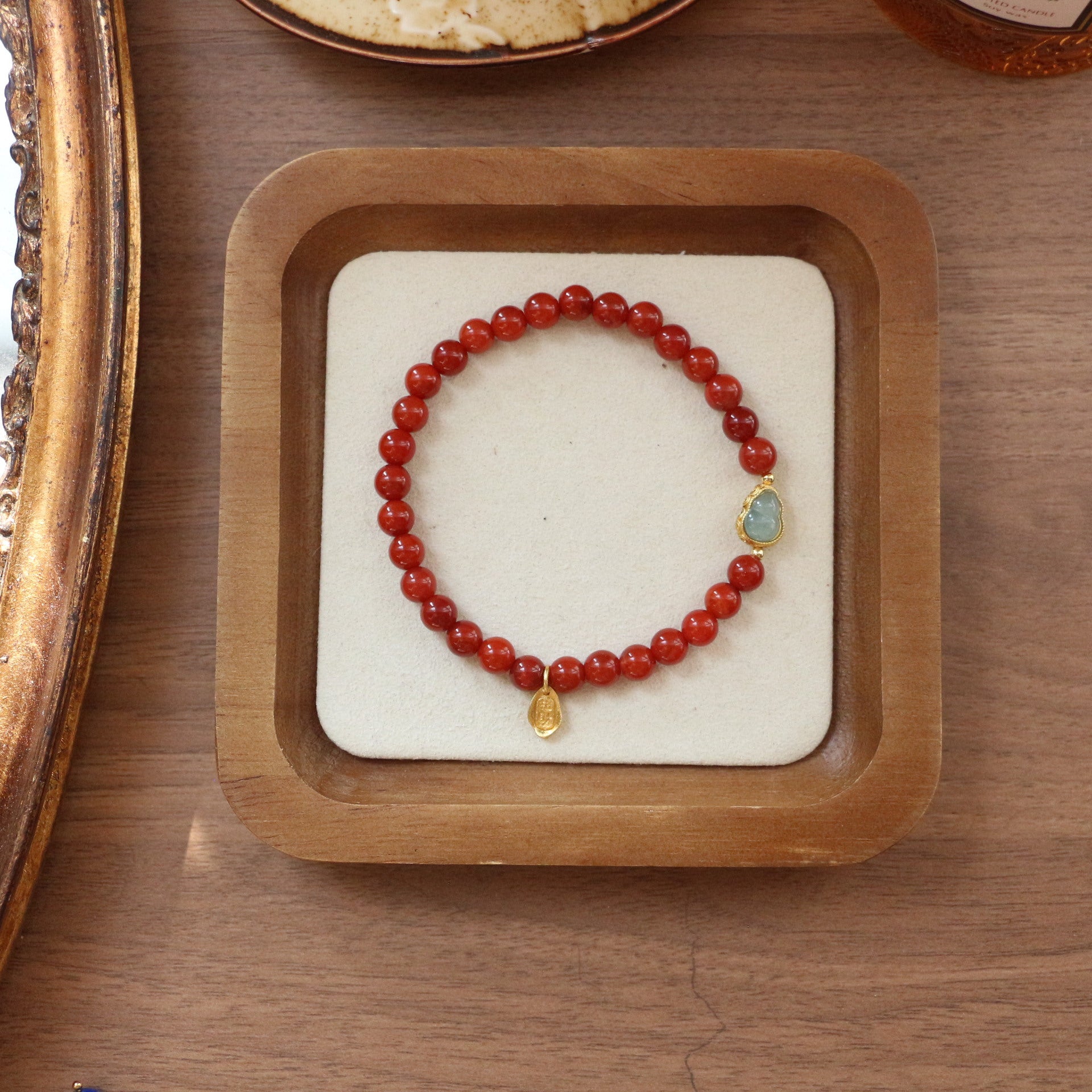 JEKIRA 6mm Nanhong & Jadeite Gourd Bracelet