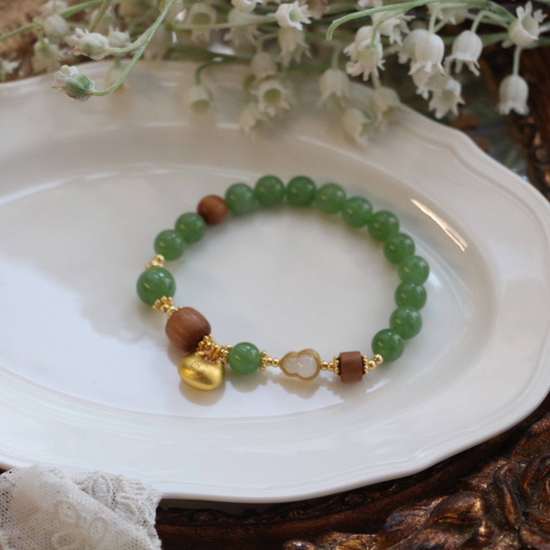 JEKIRA Chrysoprase Wood Gourd Bracelet