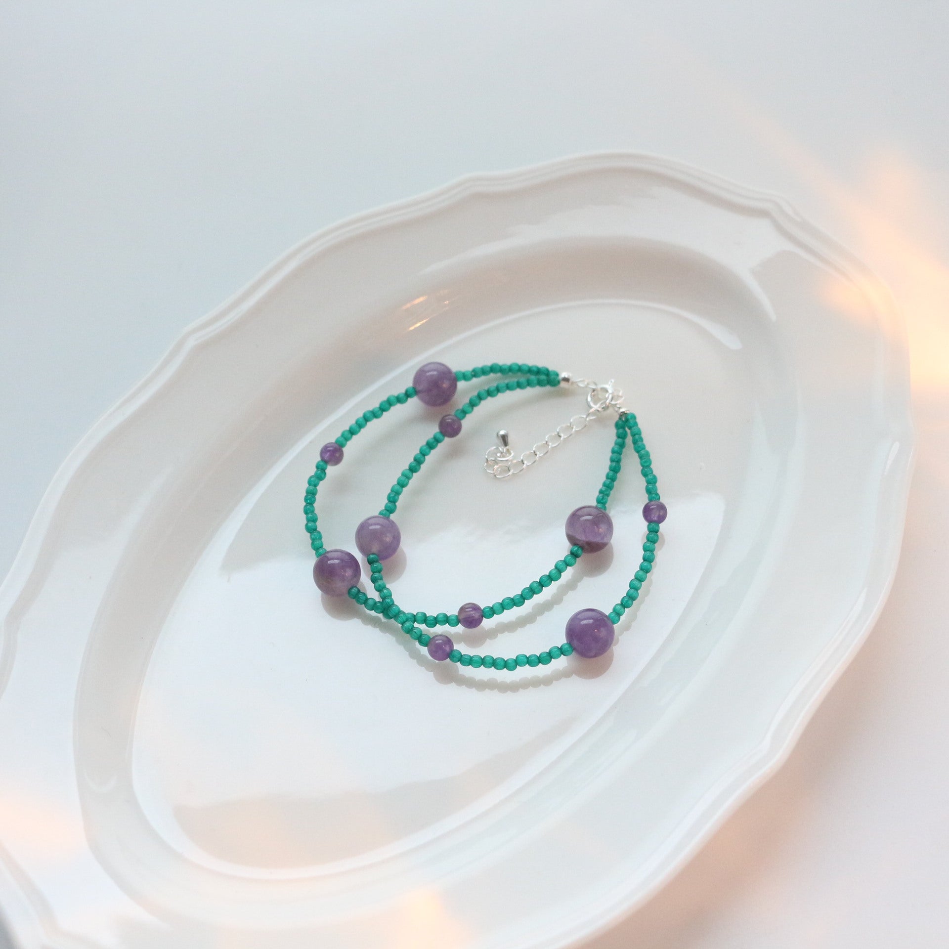 Jekira Amethyst & Green Gemstone Jewelry Set