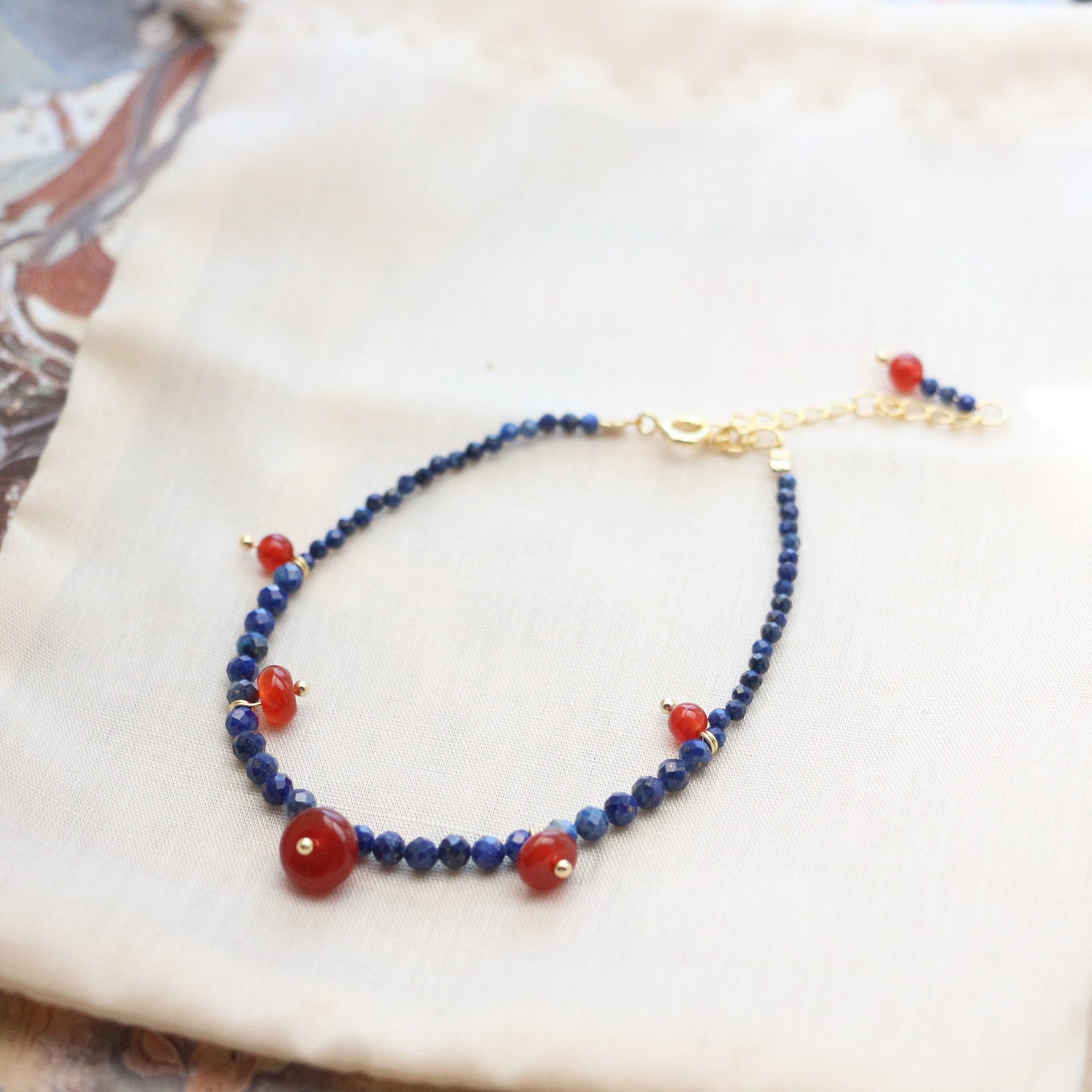 JEKIRA Lapis Lazuli Healing Bracelet with Citrine & Red Agate