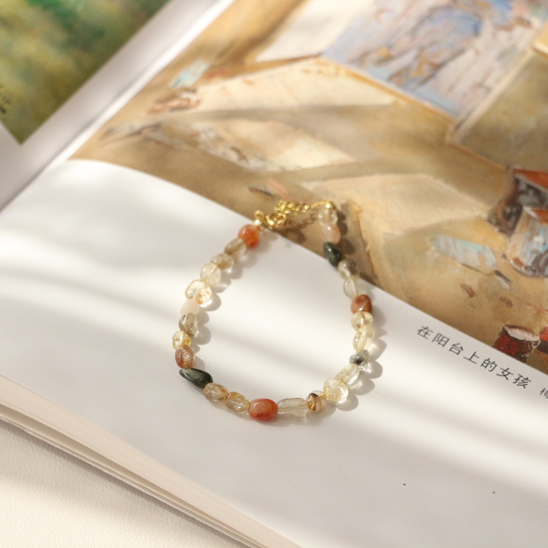 JEKIRA Rainbow Raw Stone Jewelry Set