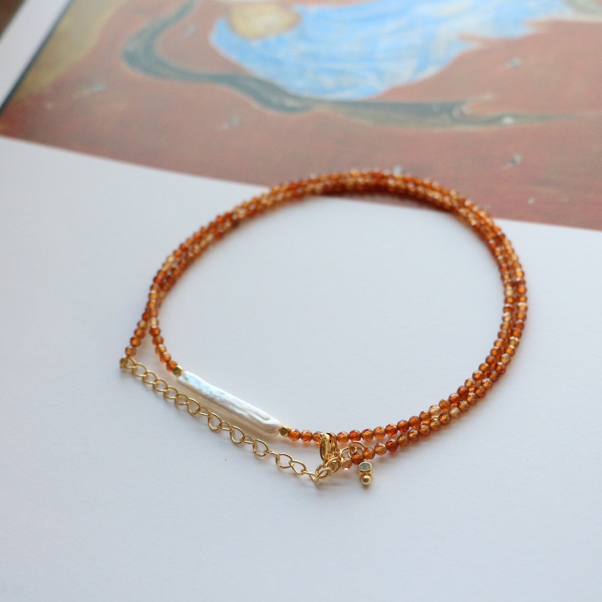 Jekira Orange Garnet Gradient Necklace