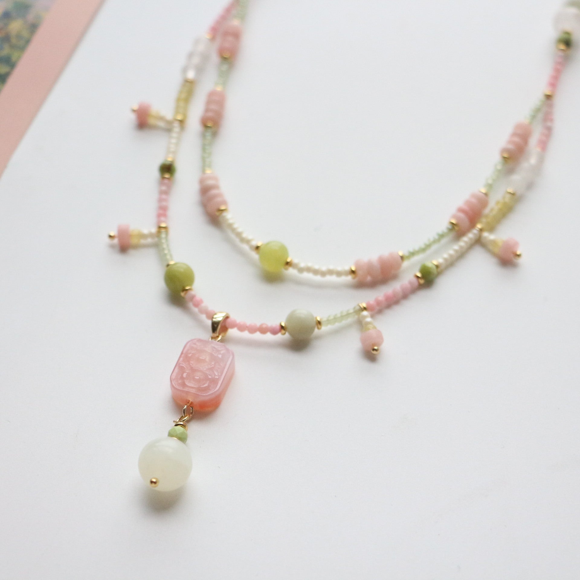 JEKIRA Summer Pink Gemstone Jewelry Set