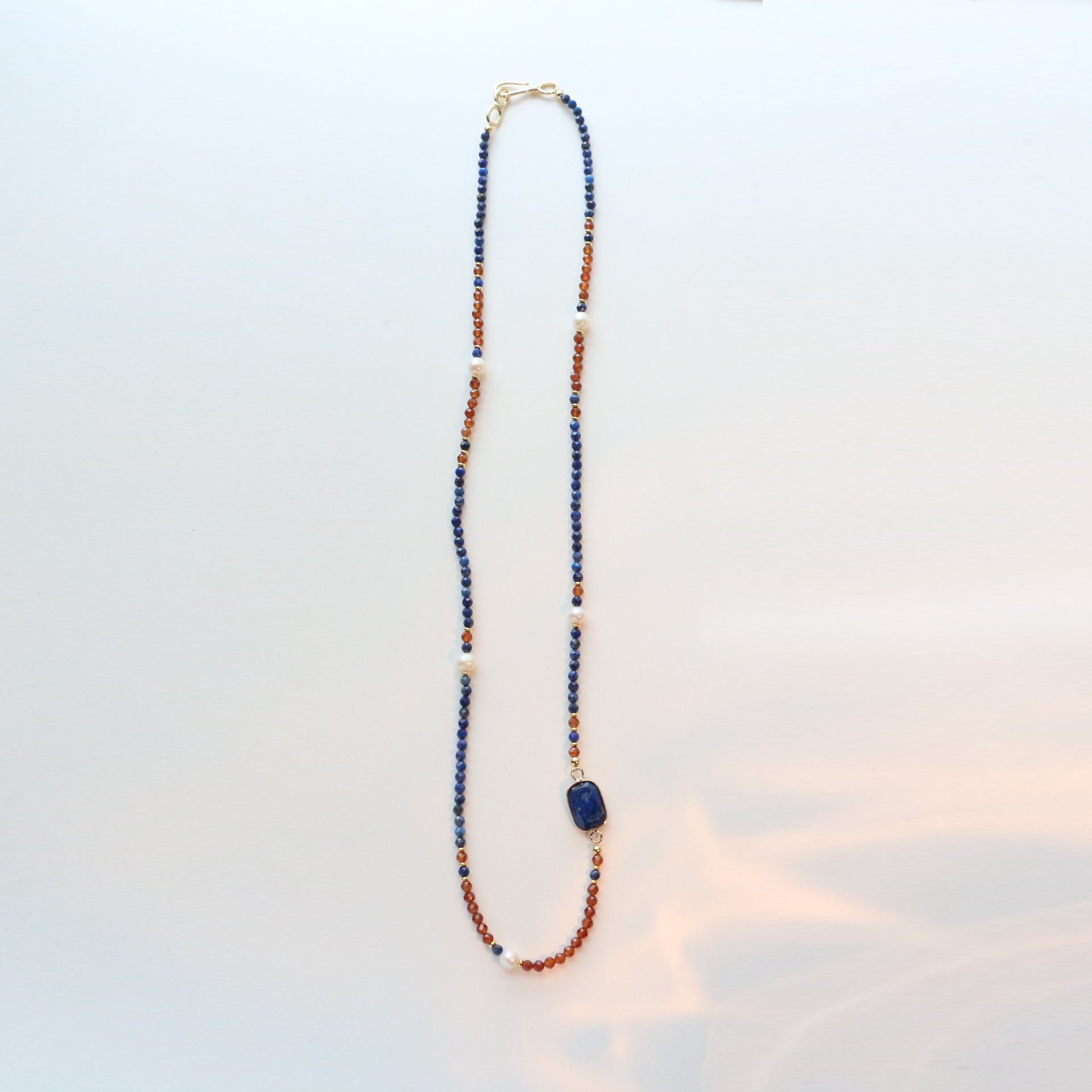 Jekira Lapis Lazuli & Red Gemstone Long Necklace