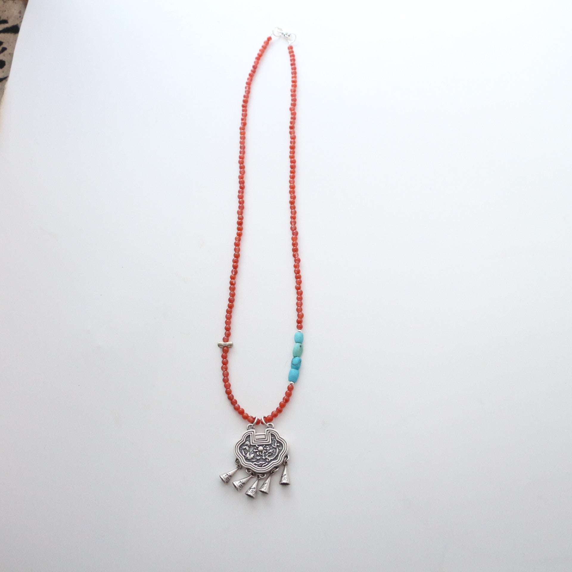 Jekira Nanhong Bead & 999 Pure Silver Necklace Set