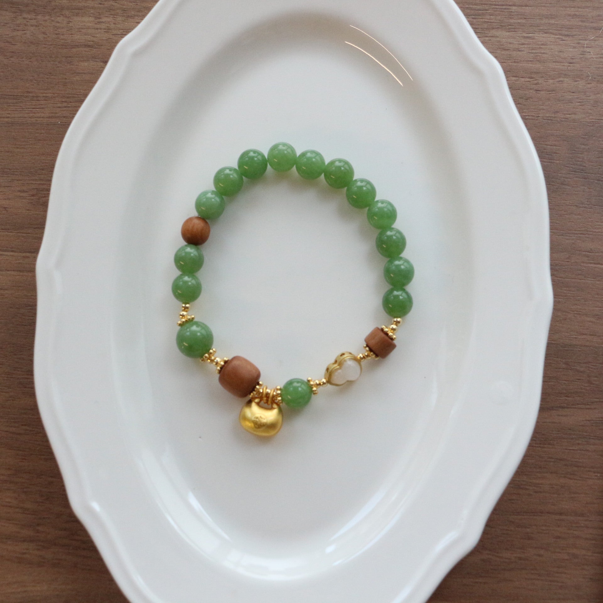 JEKIRA Chrysoprase Wood Gourd Bracelet