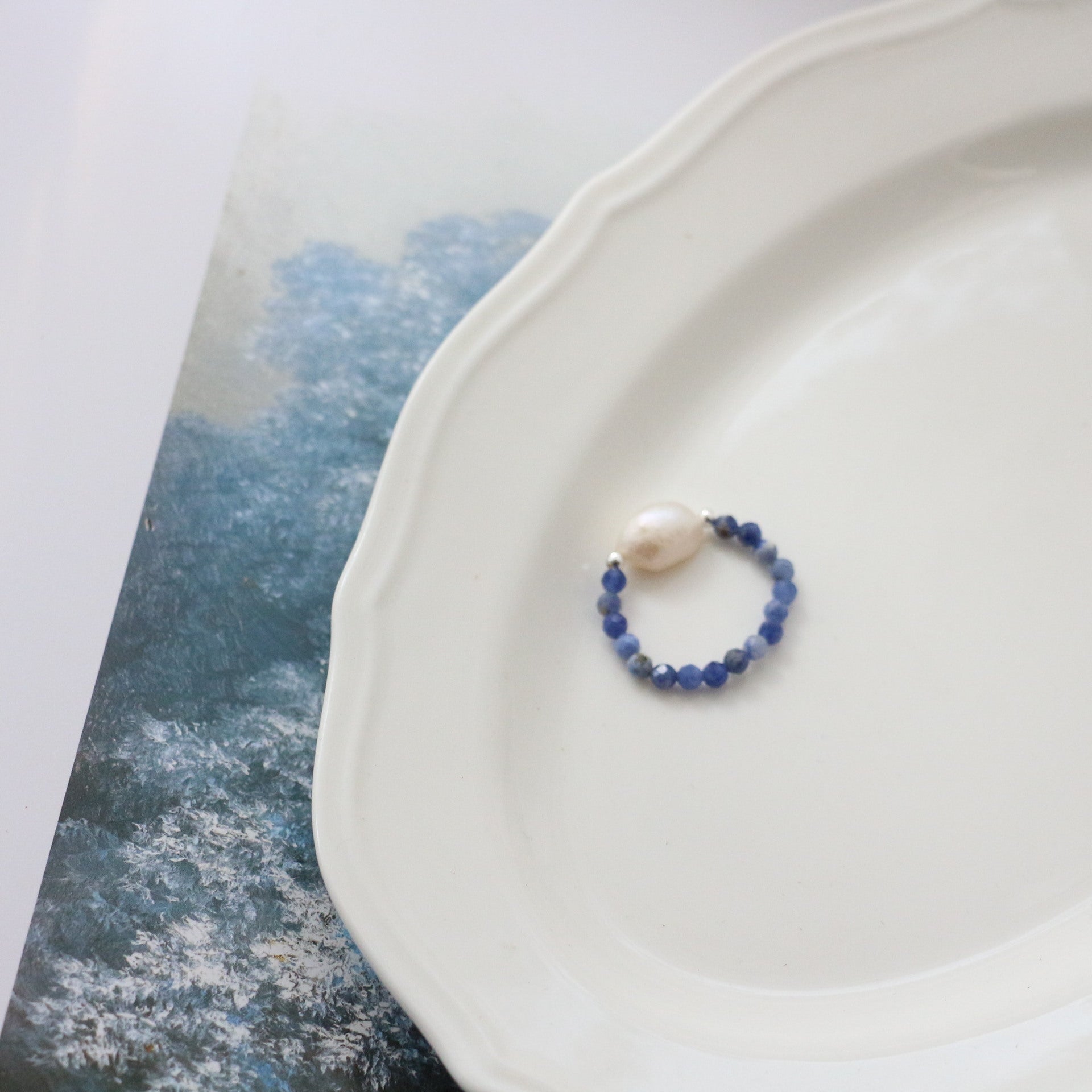 Jekira Ocean Blue Gemstone & Baroque Pearl Jewelry Set