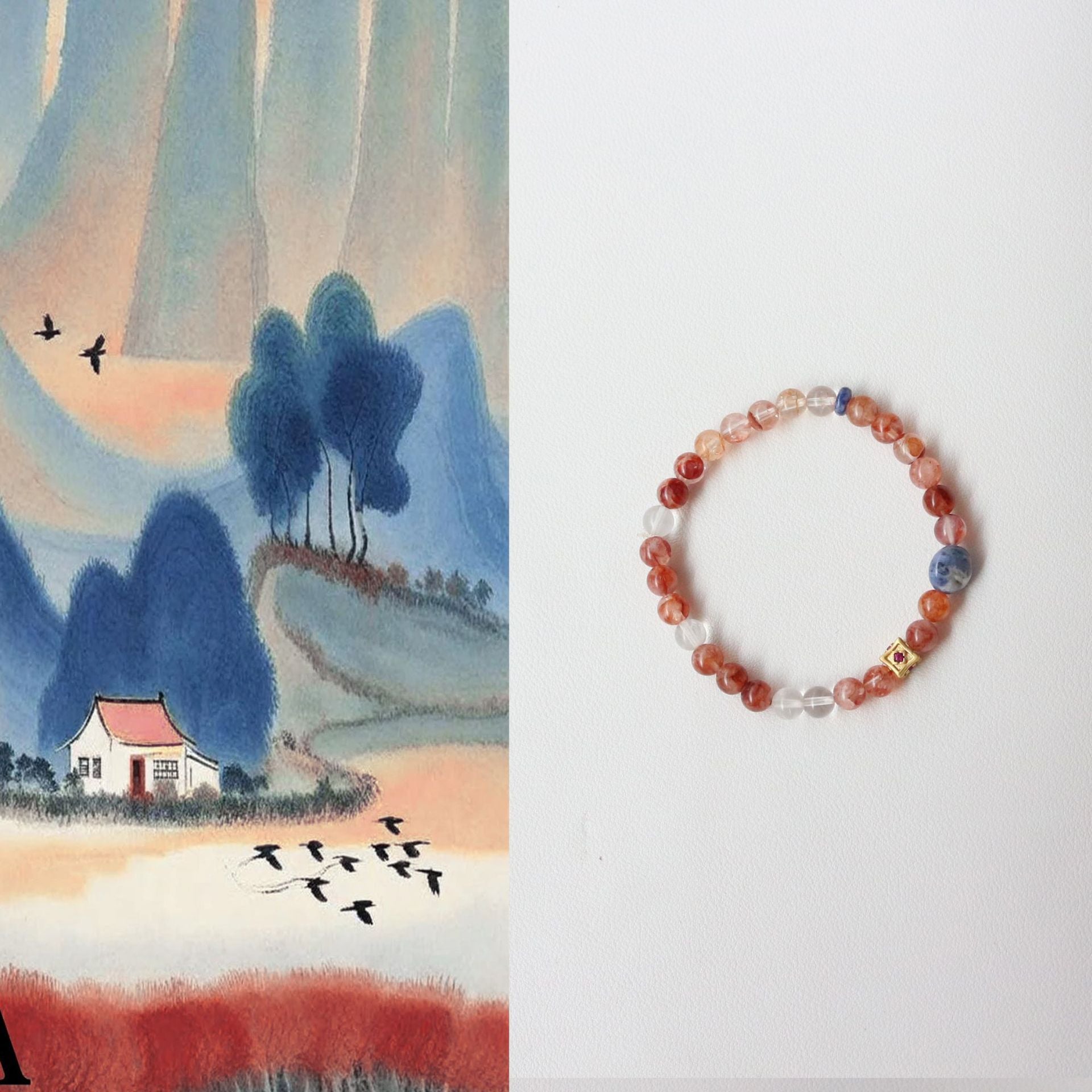 Jekira Red Jasper & bule Jasper Contrast Bracelet