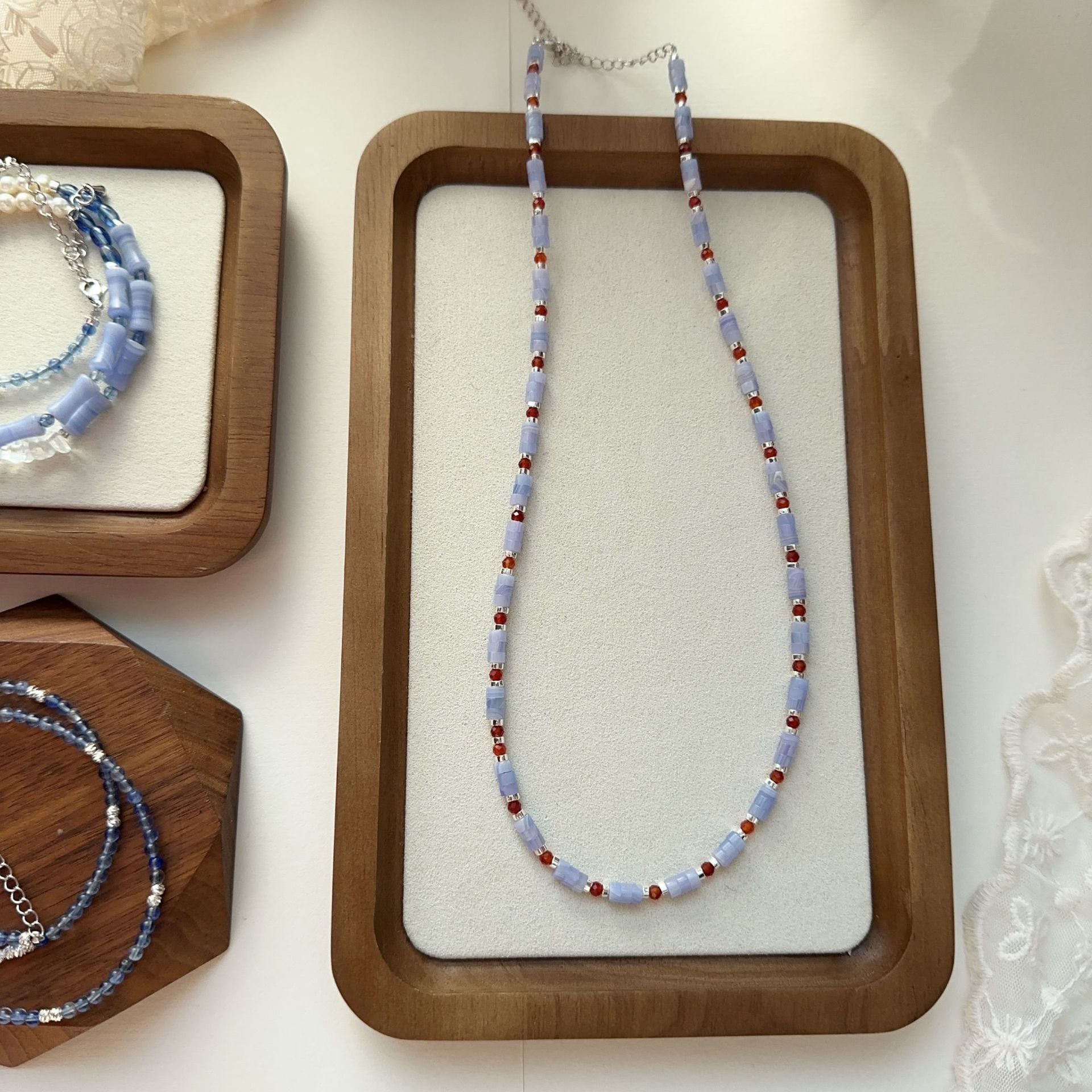 Jekira Amethyst & Red Agate Adjustable Necklace