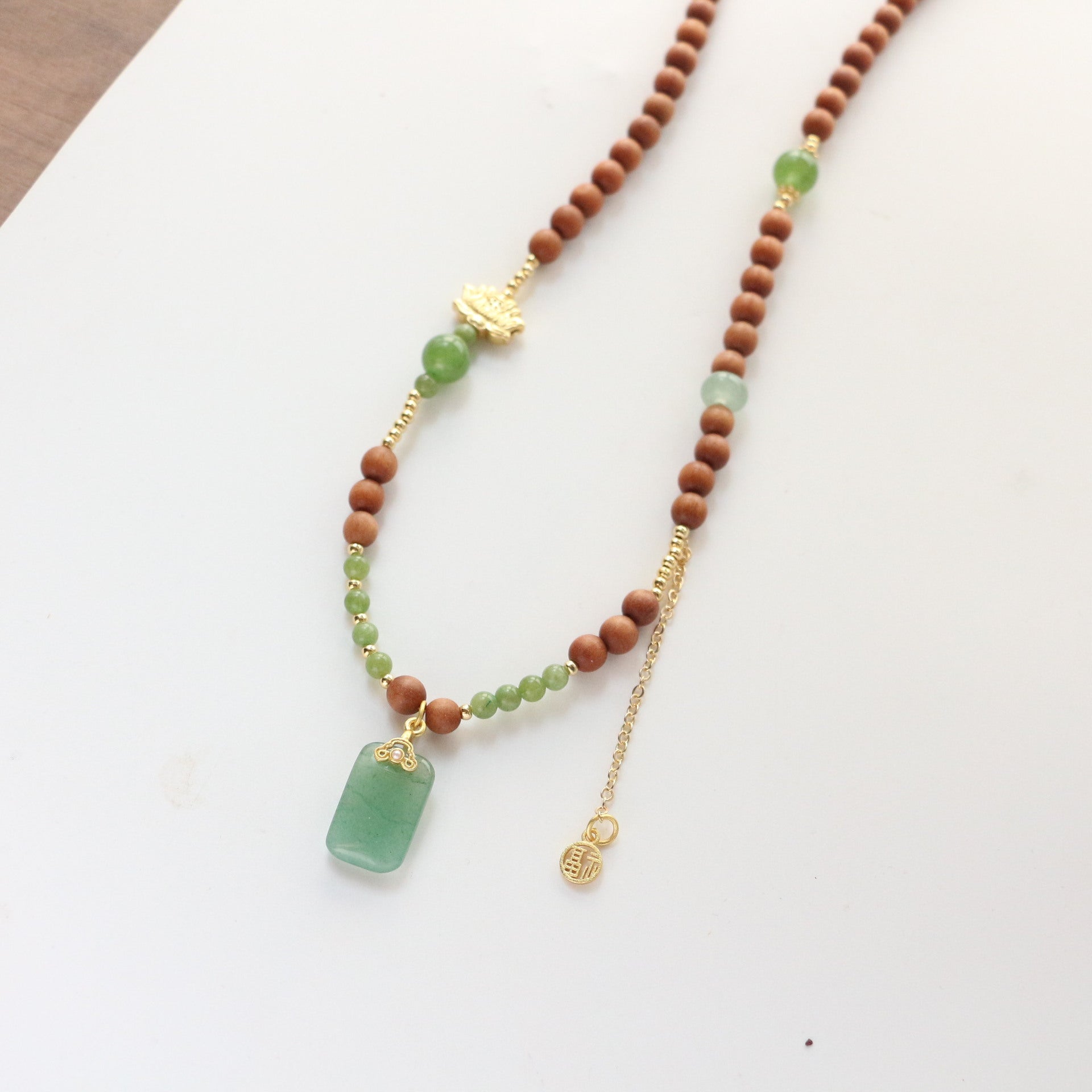 JEKIRA New Chinese Sandalwood Emerald Zen Necklace