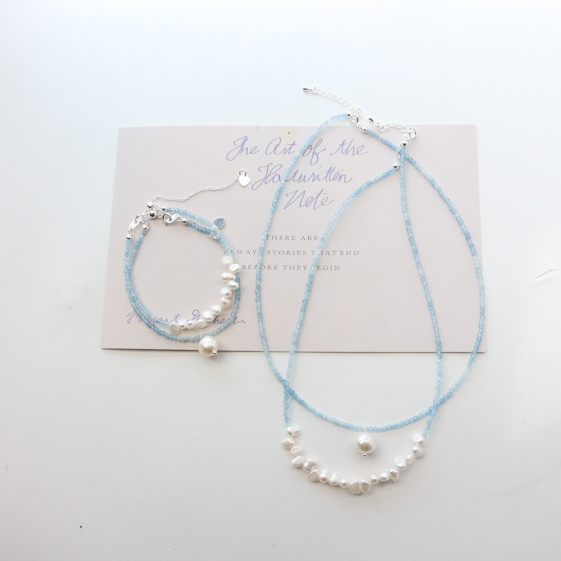 JEKIRA Aquamarine & Baroque Pearl Set