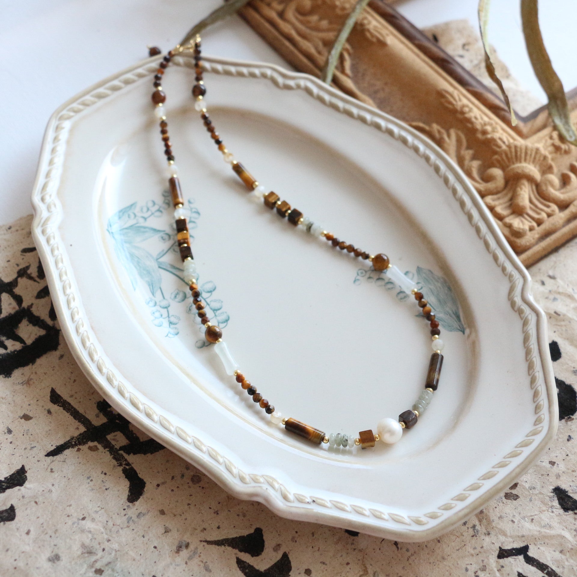Jekira Maillard Tiger’s Eye & Citrine Jewelry Set