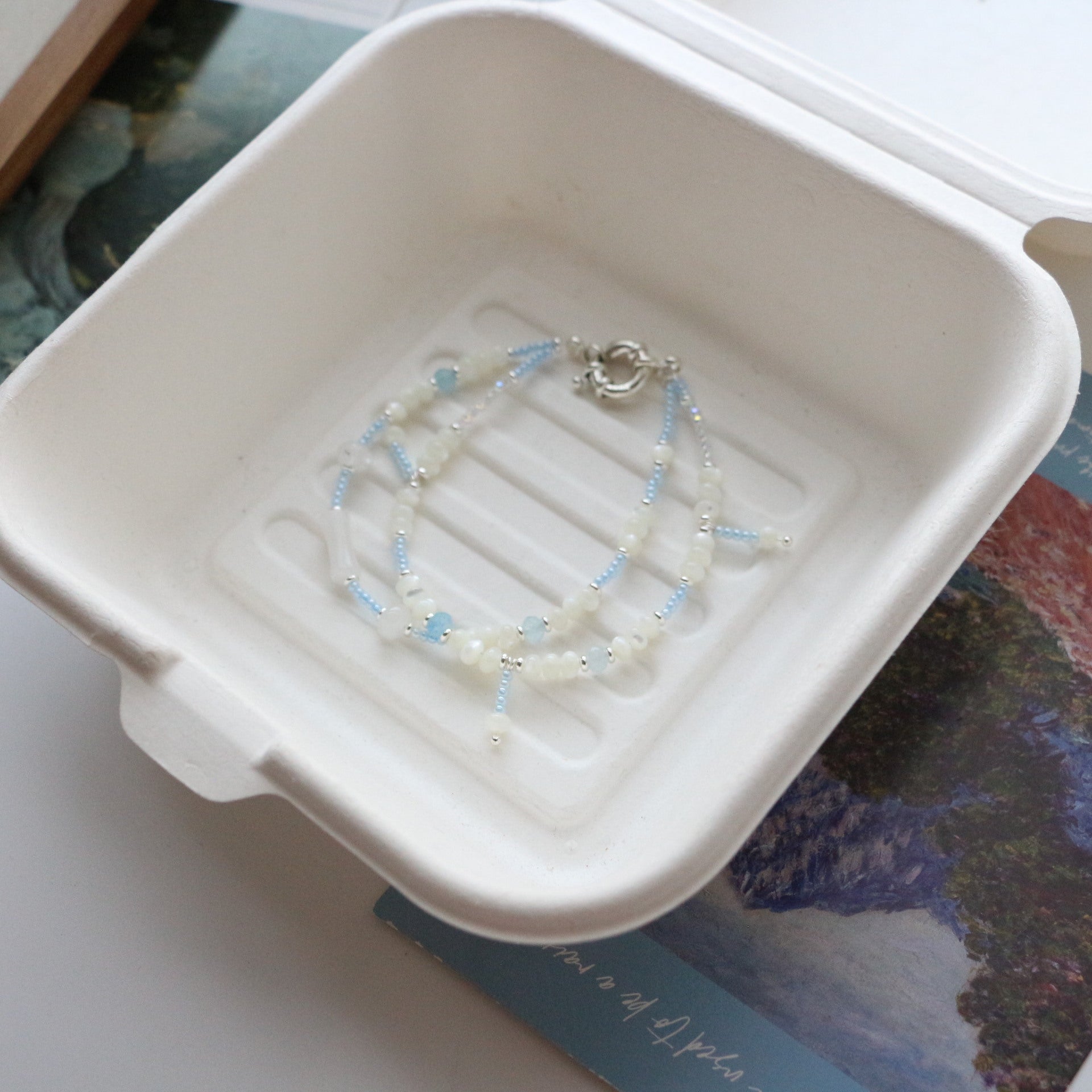 JEKIRA Aquamarine & White Crystal Jewelry Set