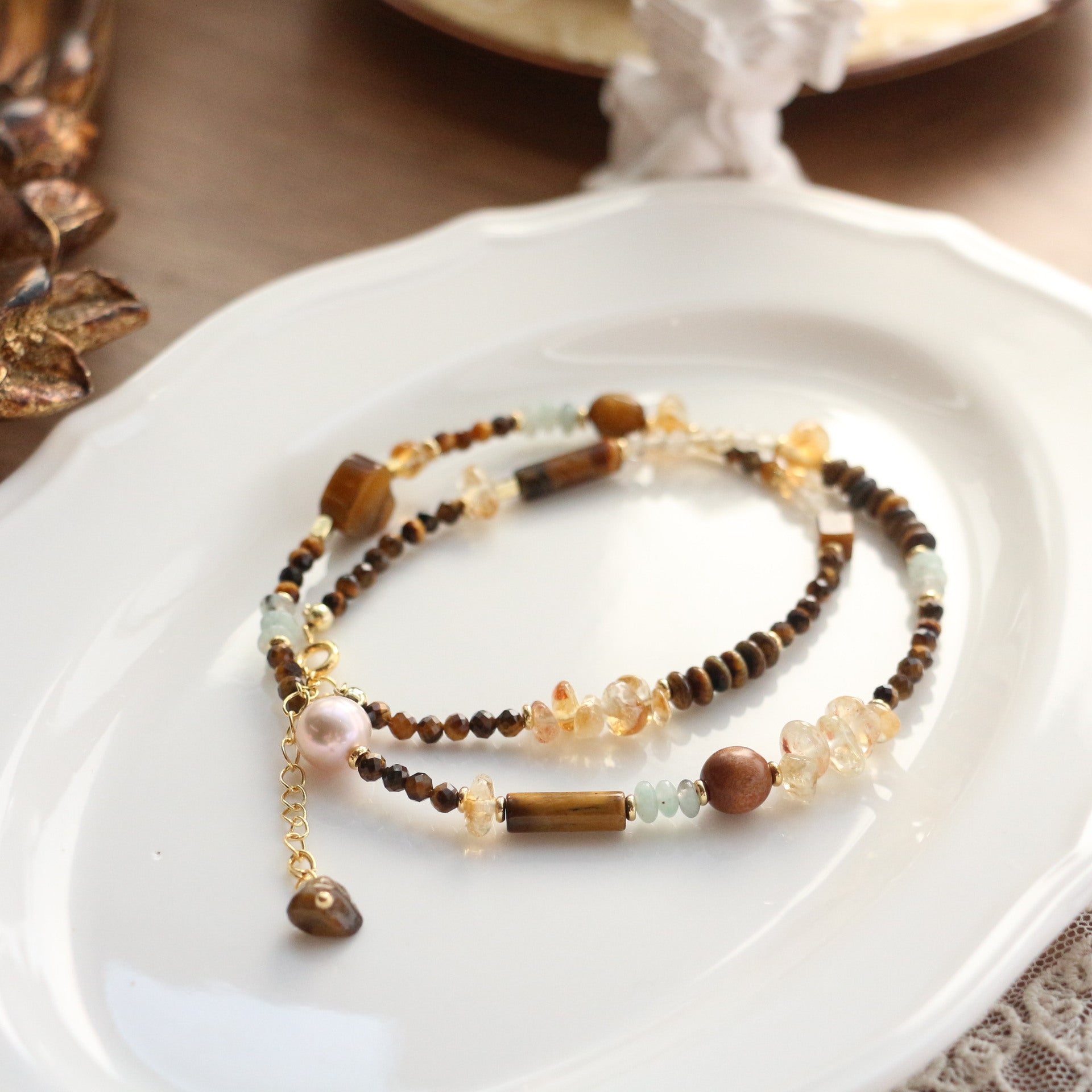 Jekira Summer Couple’s Tiger Eye Necklace Set