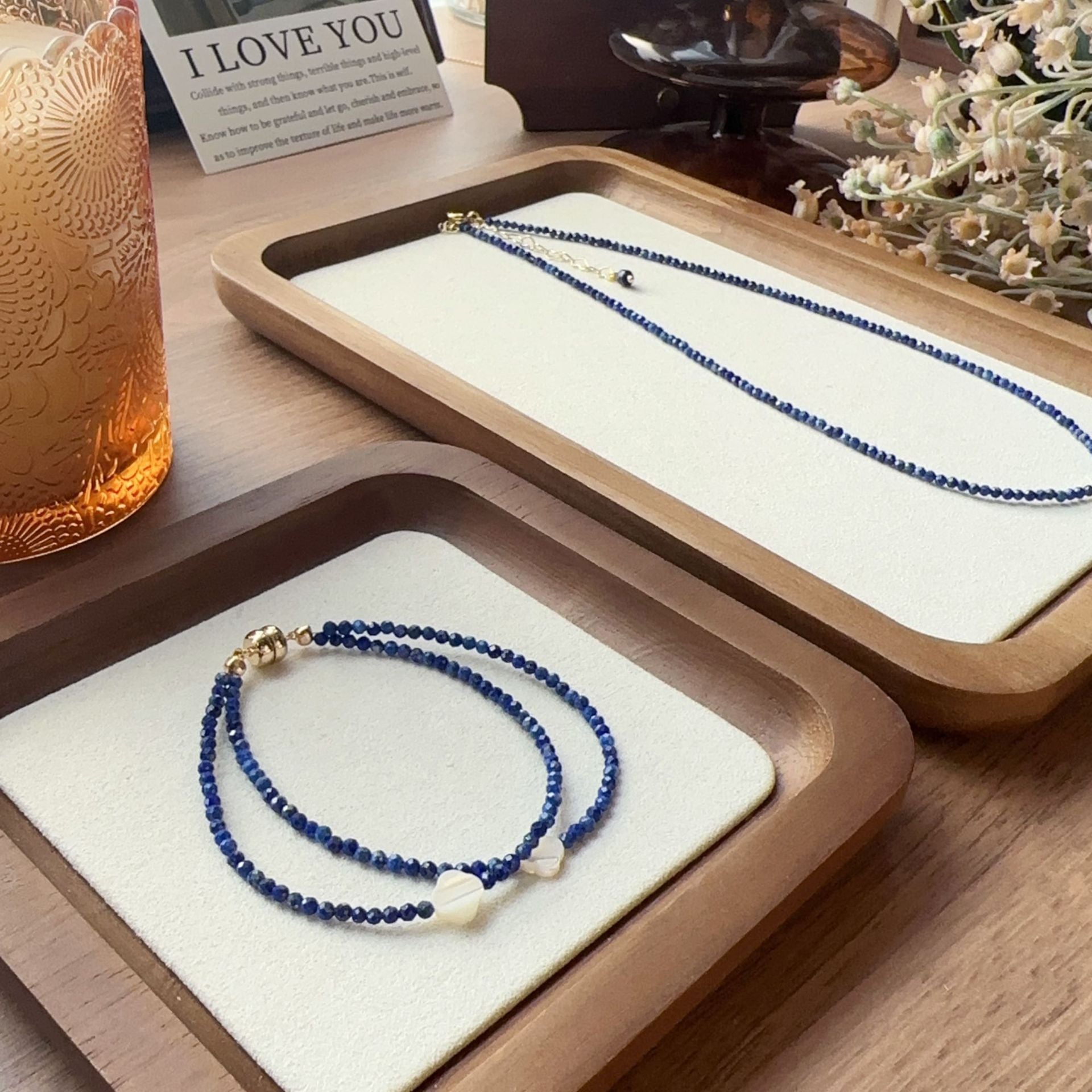 Jekira Lapis Lazuli & Clover Shell Jewelry Set