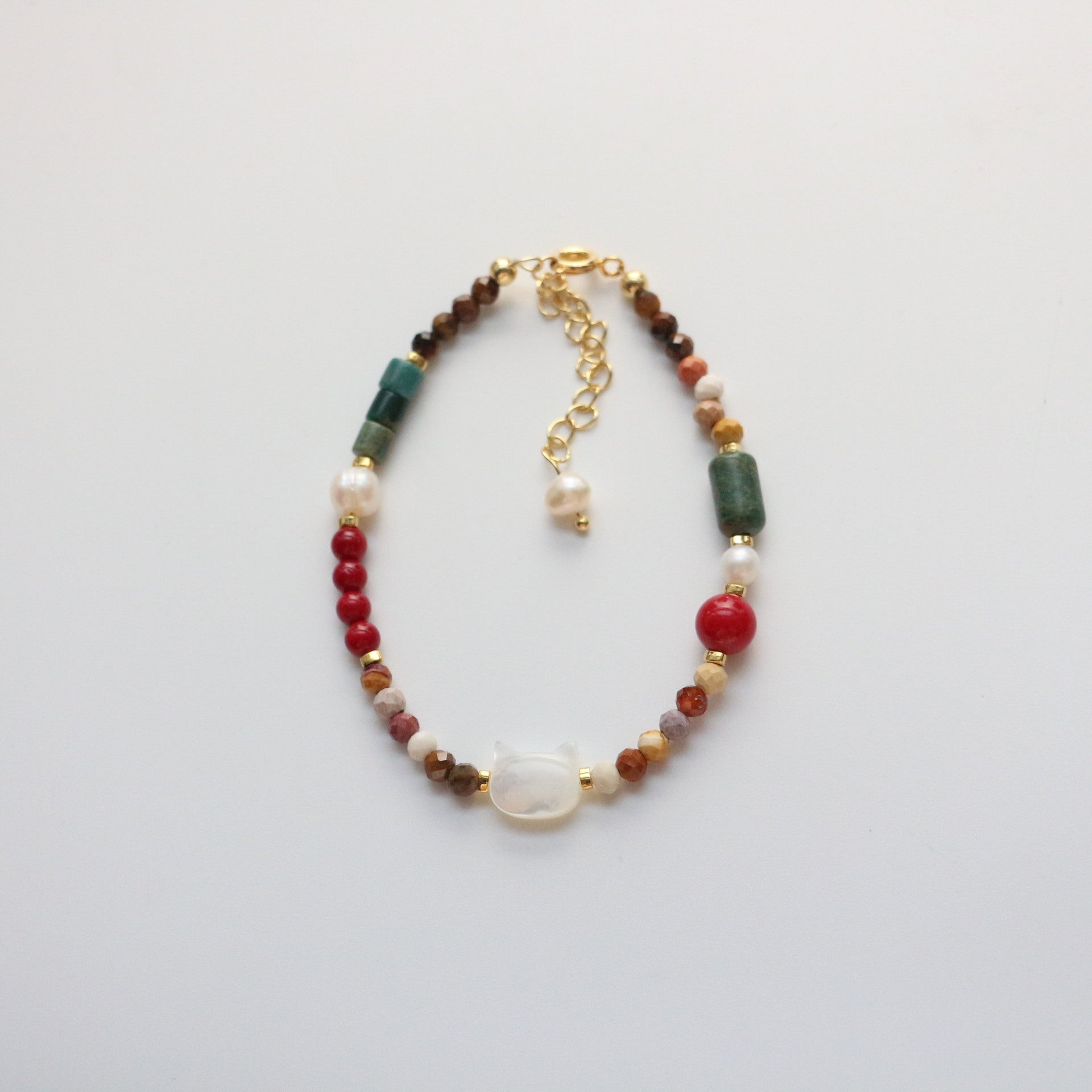 Jekira Painterly Gemstone Necklace & Bracelet Set