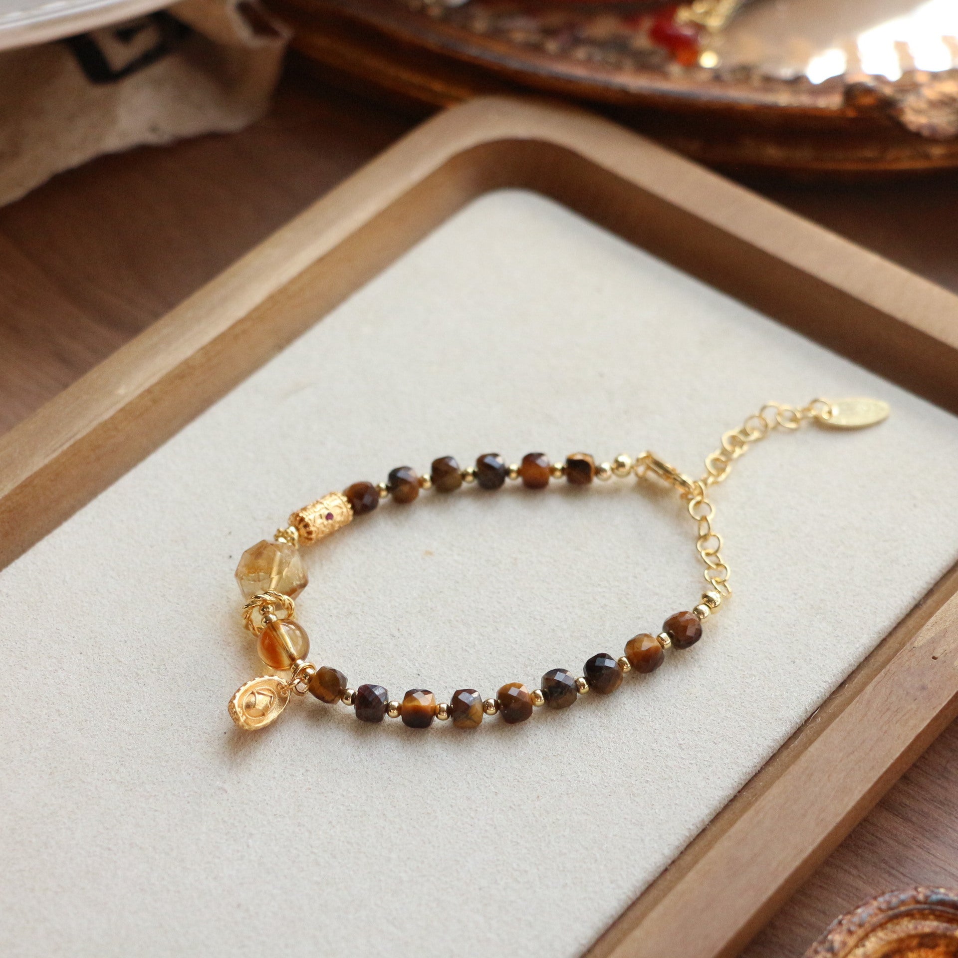 JEKIRA Tiger Eye & Citrine Fortune Ingot Bracelet
