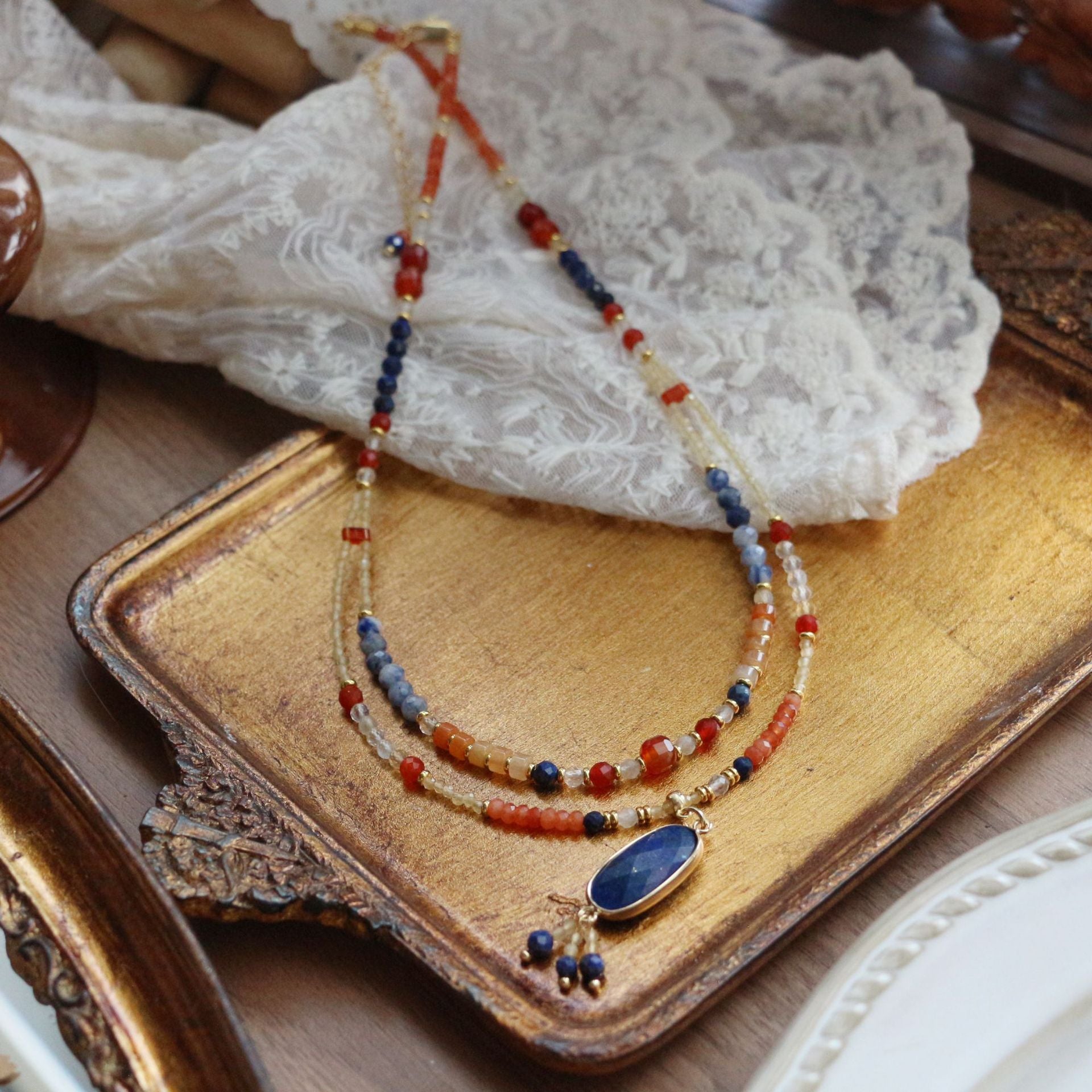 Jekira Lapis Lazuli & Gemstone Jewelry Set