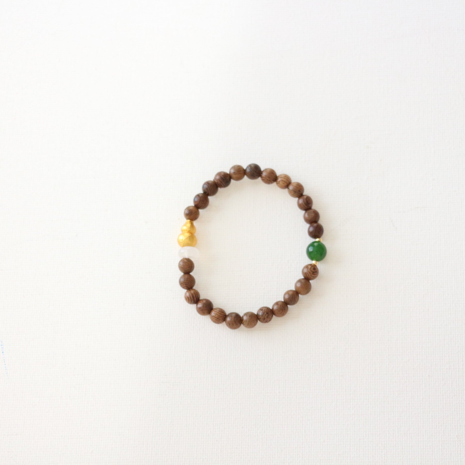 JEKIRA Zen Sandalwood & Green Gemstone Bracelet Set